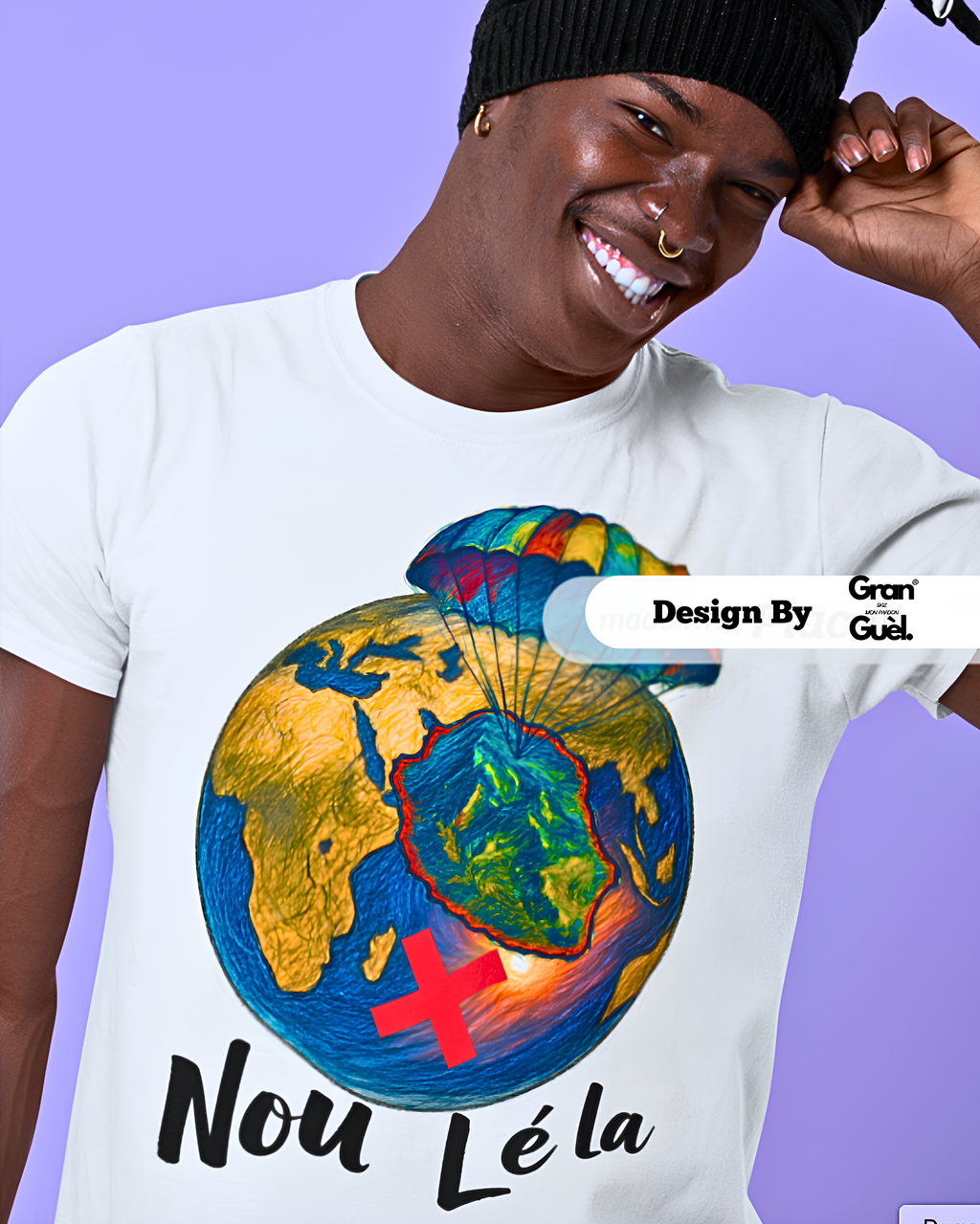 GRAN GUÈL - 100%  La Réunion - T-Shirt unisexe - Imprimé "NOU LÉ LA"