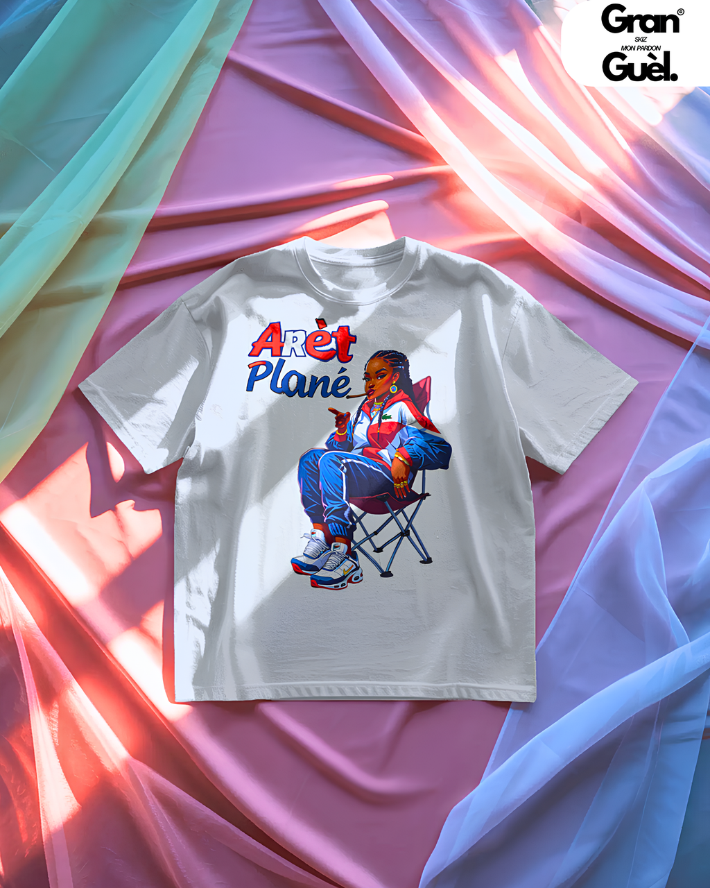 GRAN GUÈL - ZÉNÈSS - T-Shirt unisexe - Imprimé "ARÈT PLANÉ"