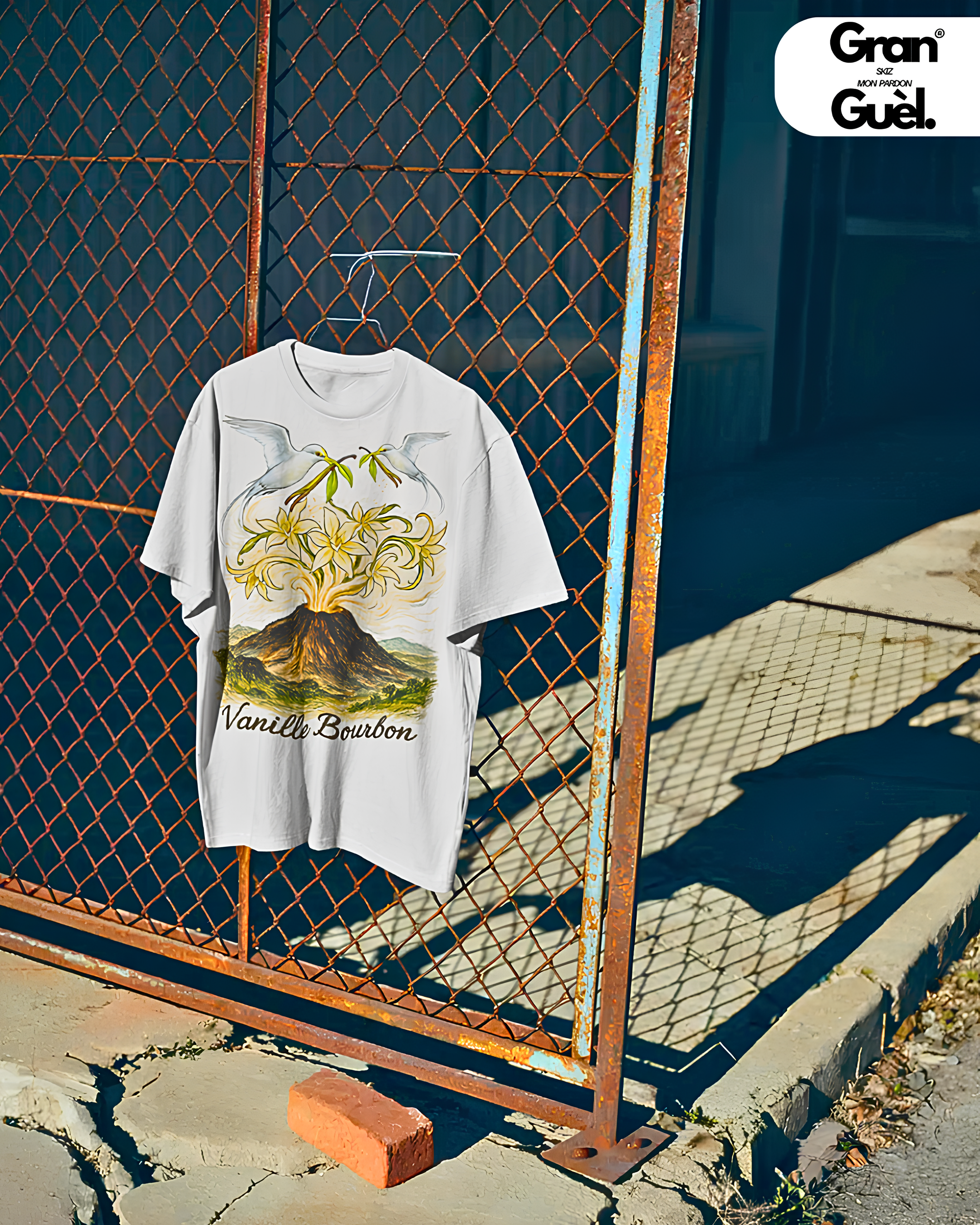 GRAN GUÈL - 100%  La Réunion - T-Shirt unisexe - Imprimé "VANILLE BOURBON"
