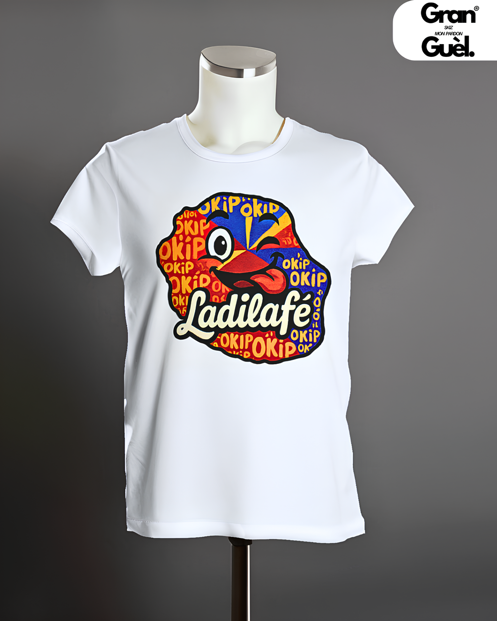 GRAN GUÈL - 100%  La Réunion - T-Shirt unisexe - Imprimé "OKIP LADILAFÉ"