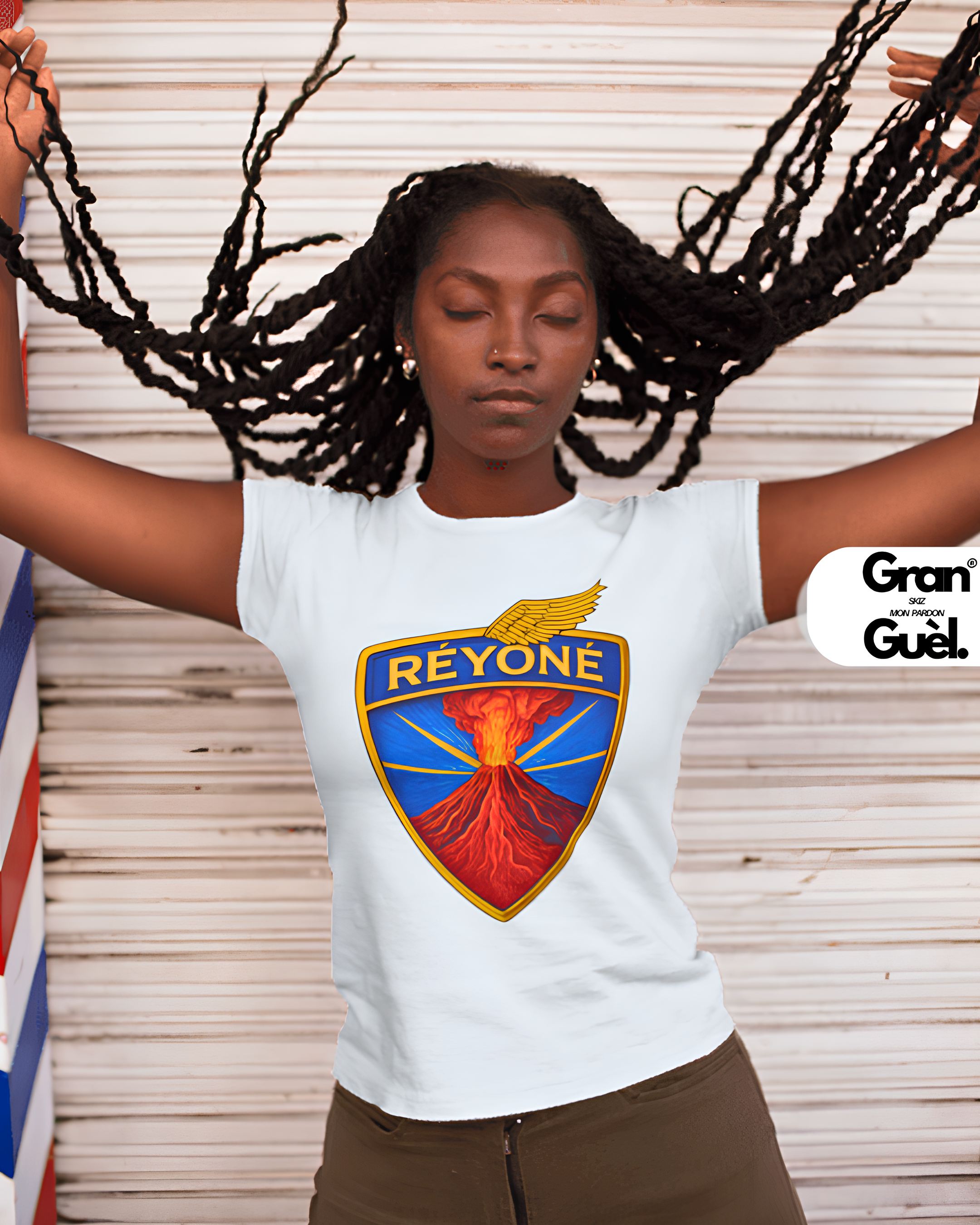 GRAN GUÈL - 100%  La Réunion - T-Shirt unisexe - Imprimé "RÉYONÉ"