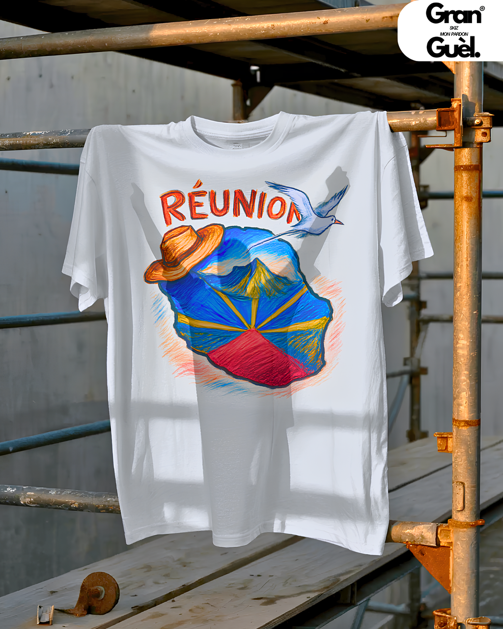 GRAN GUÈL - 100%  La Réunion - T-Shirt unisexe - Imprimé "RÉUNION (2)"
