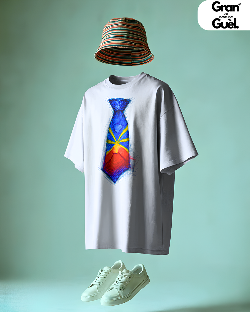GRAN GUÈL - 100%  La Réunion - T-Shirt unisexe - Imprimé "CRAVATE"