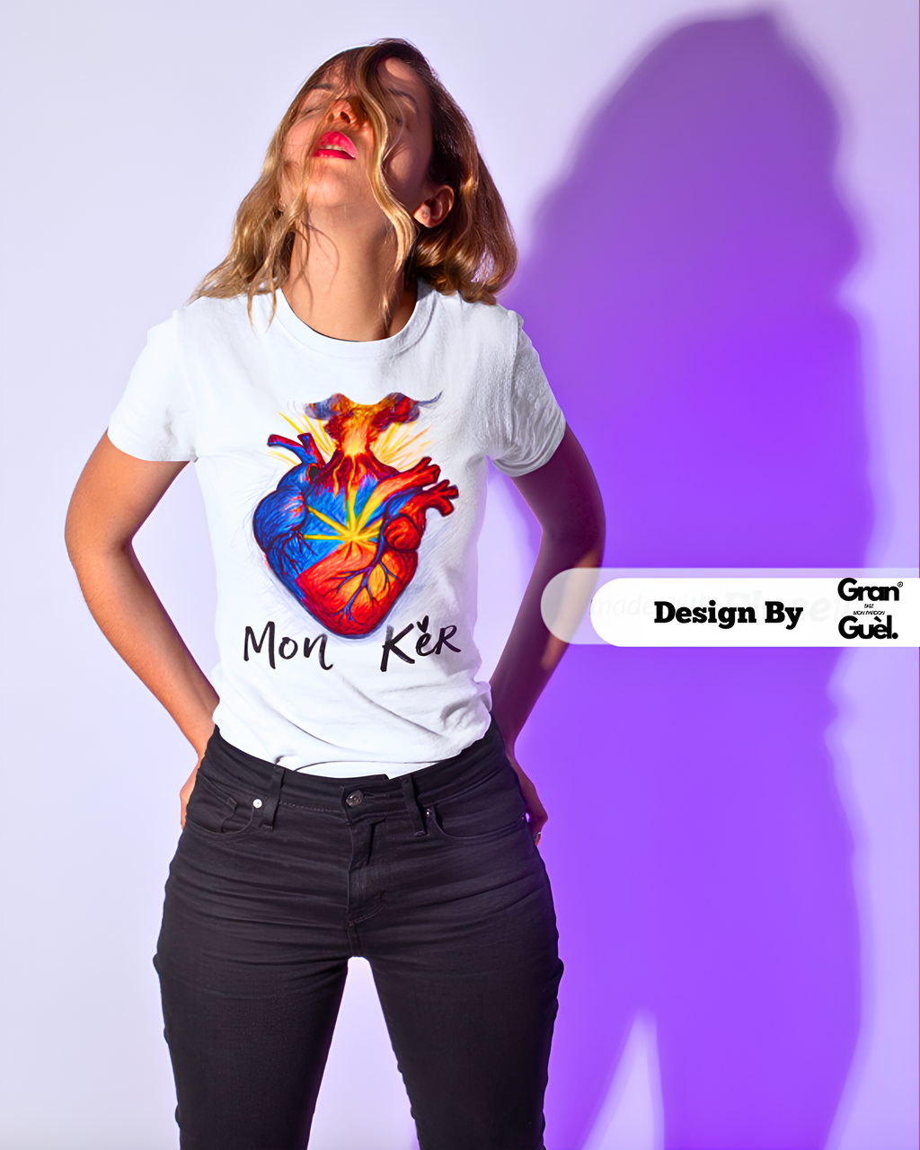 GRAN GUÈL - 100%  La Réunion - T-Shirt unisexe - Imprimé "MON KÈR"