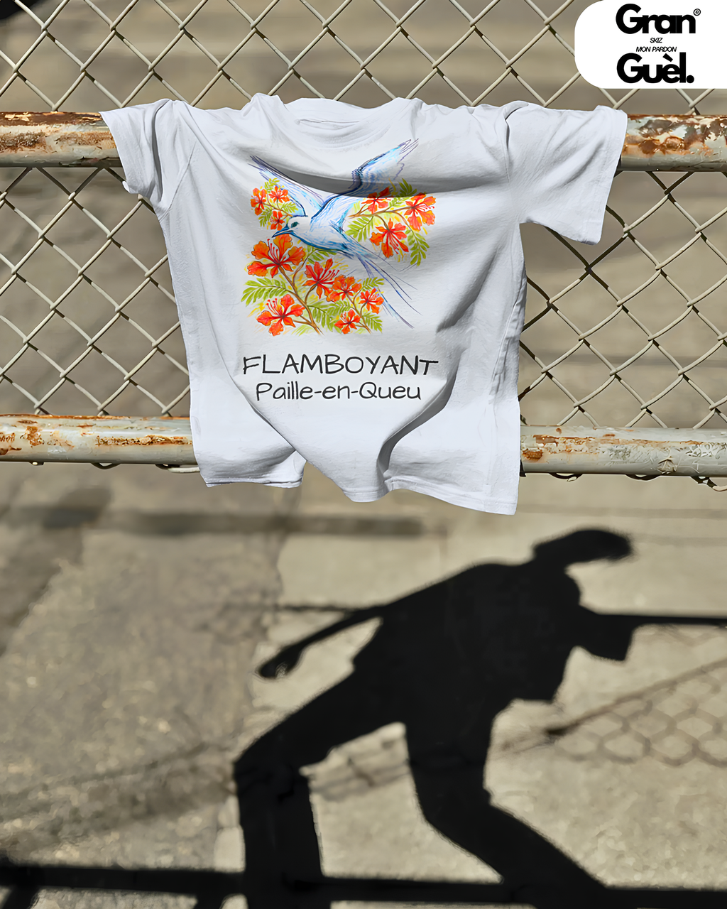 GRAN GUÈL - 100%  La Réunion - T-Shirt unisexe - Imprimé "PEQ FLAMBOYANT"