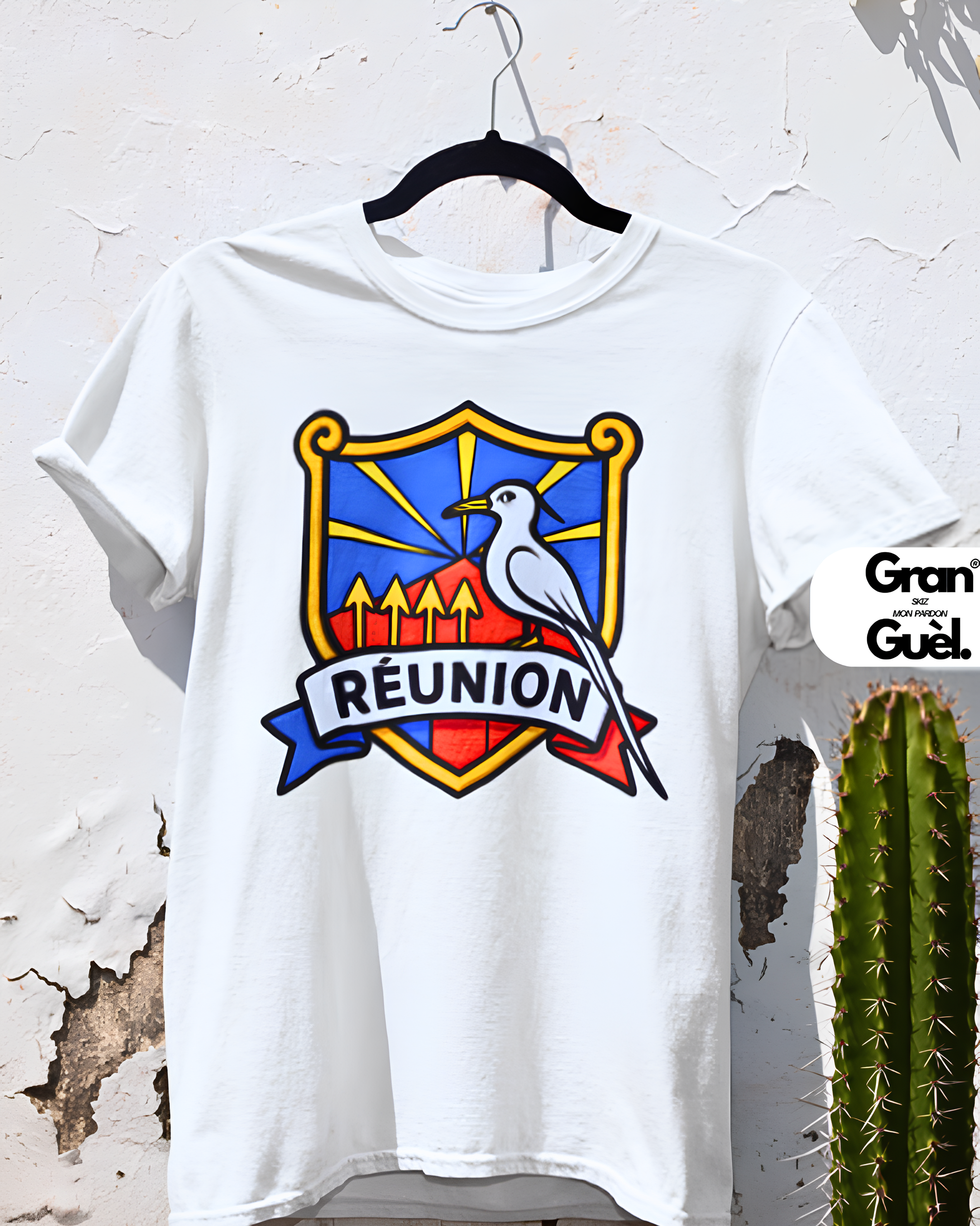 GRAN GUÈL - 100%  La Réunion - T-Shirt unisexe - Imprimé "ROYAL BLASON"