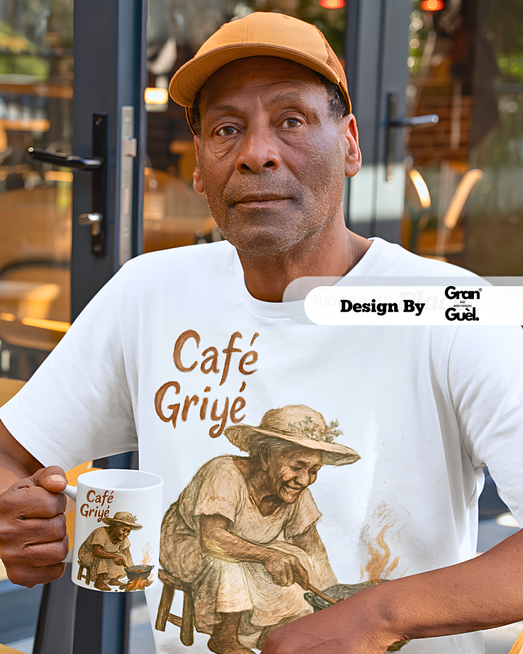 GRAN GUÈL - 100% MALOYA - T-Shirt unisexe - Imprimé "CAFÉ GRIYÉ"