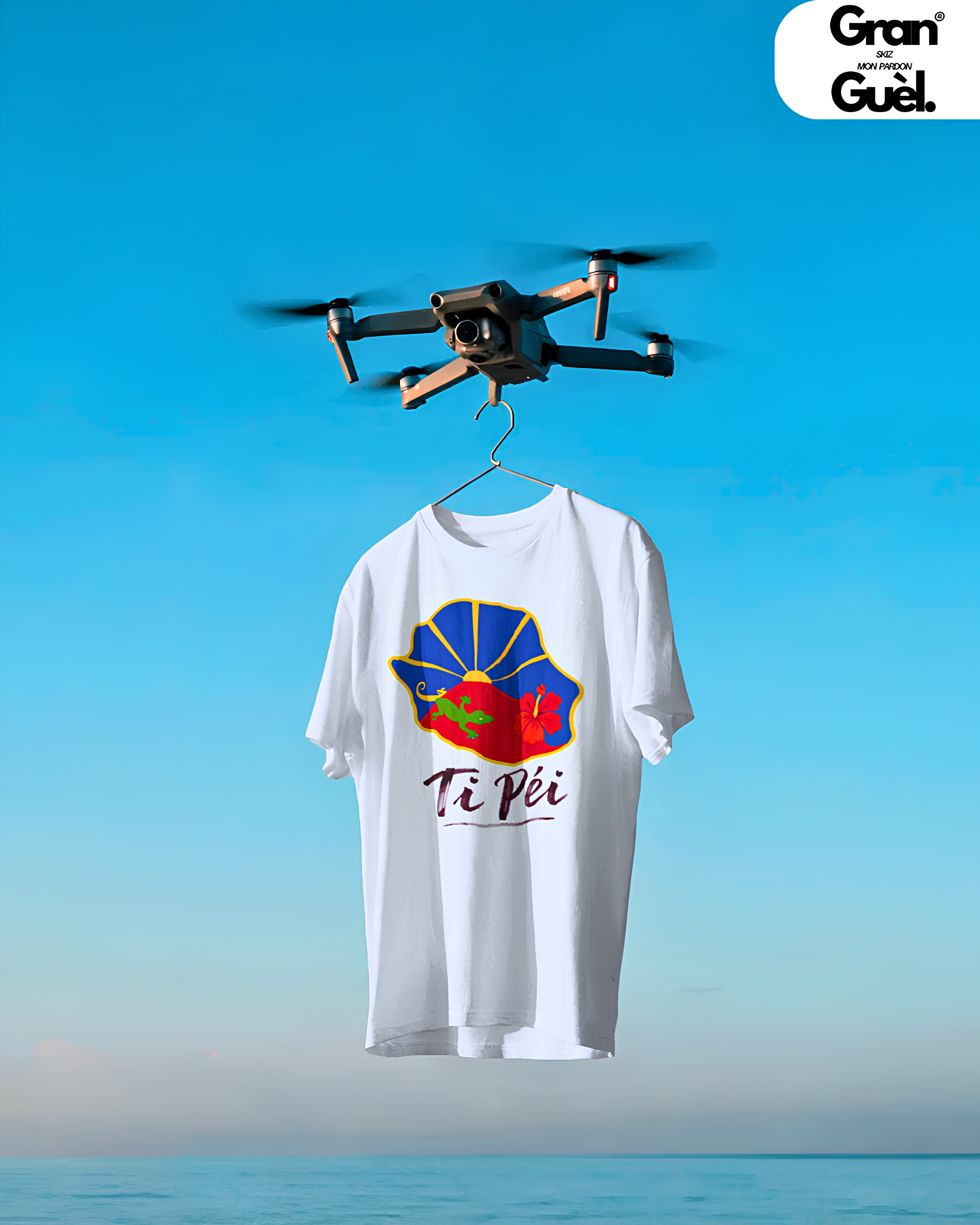 GRAN GUÈL - 100%  La Réunion - T-Shirt unisexe - Imprimé "TI PÉI"