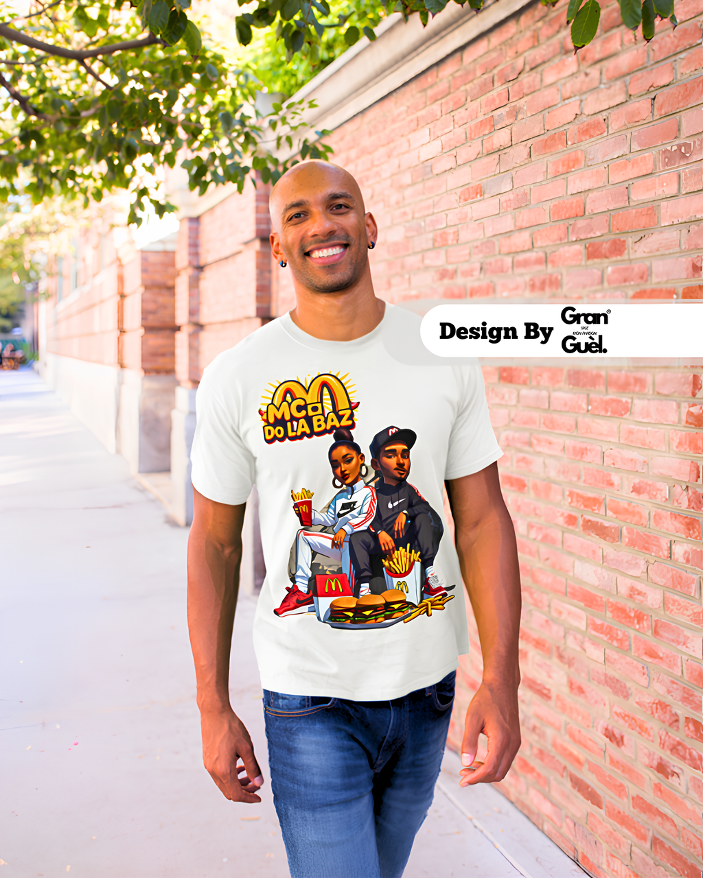 GG - 100%  La Réunion - T-Shirt unisexe - Imprimé "MC DO LA BAZ"