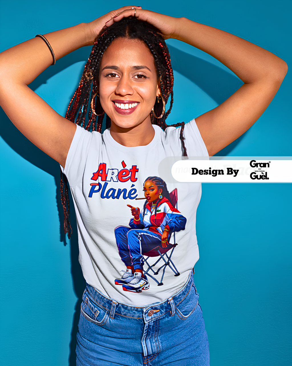 GRAN GUÈL - ZÉNÈSS - T-Shirt unisexe - Imprimé "ARÈT PLANÉ"