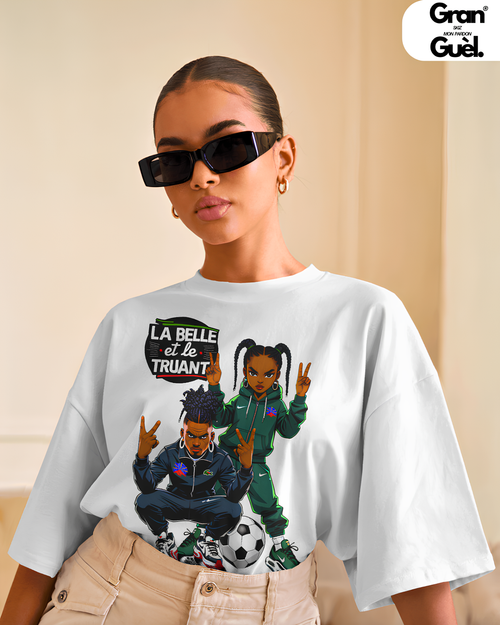GG - 100%  La Réunion - T-Shirt unisexe - Imprimé "LA BELLE ET LE TRUANT"
