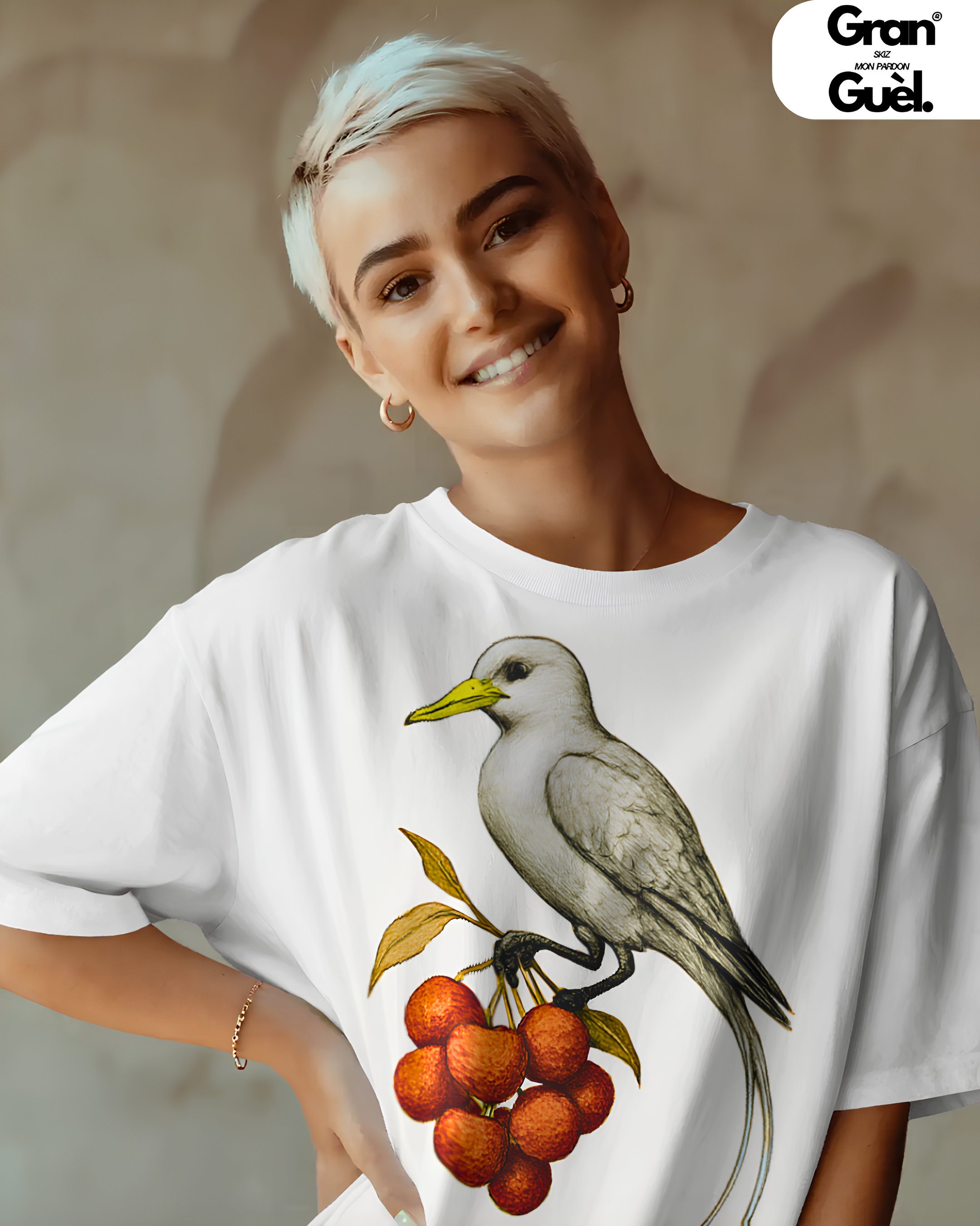 GG - 100%  La Réunion - T-Shirt unisexe - Imprimé "PEQ LETCHIS"