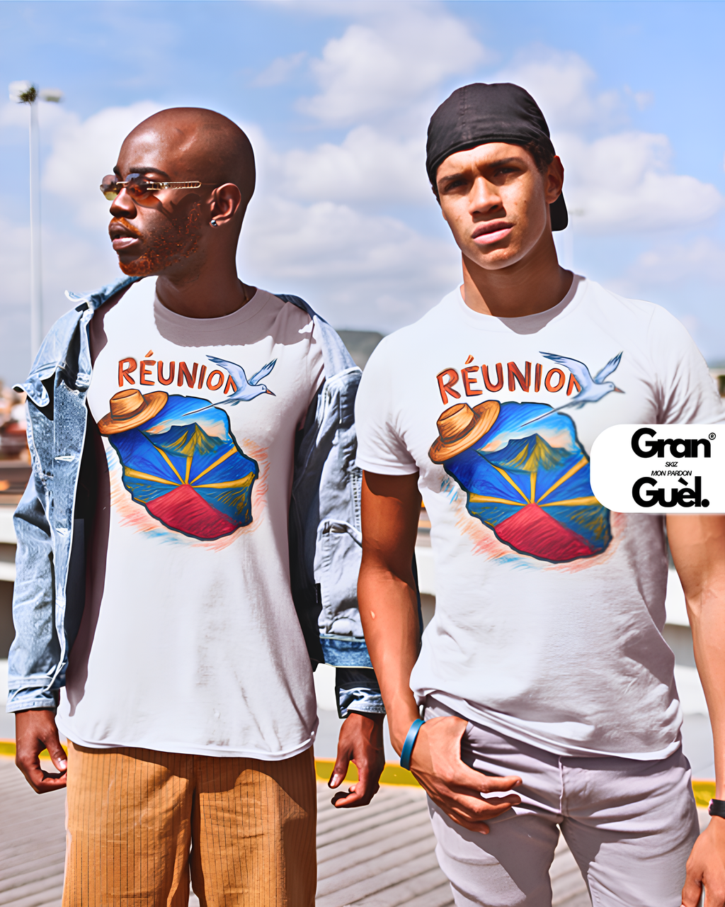 GRAN GUÈL - 100%  La Réunion - T-Shirt unisexe - Imprimé "RÉUNION (2)"