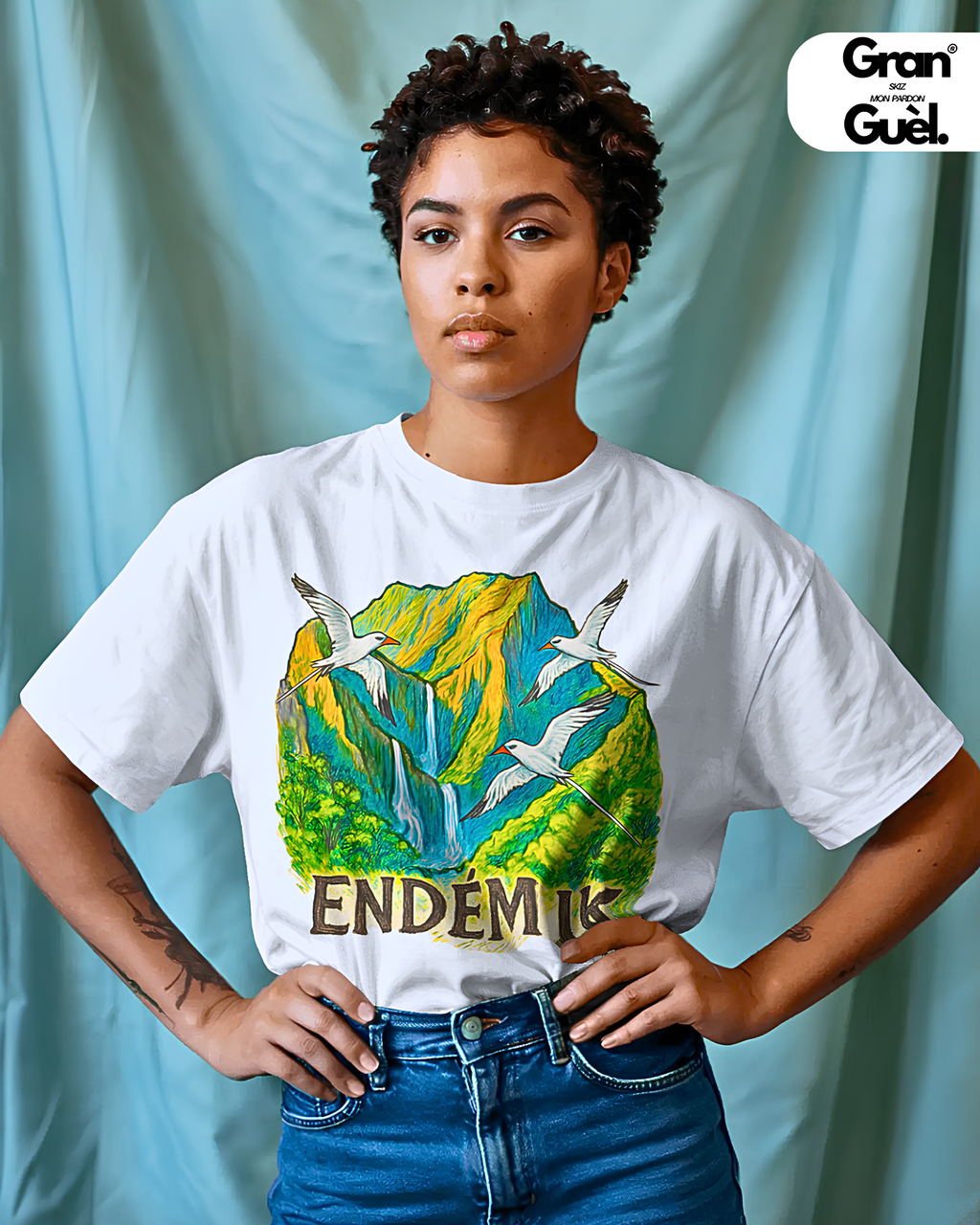 GG - 100%  La Réunion - T-Shirt unisexe - Imprimé "ENDÉMIK"