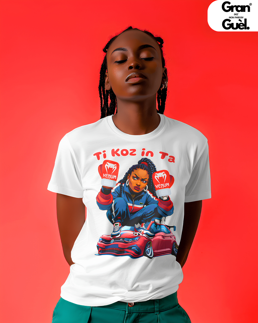 GG - 100%  La Réunion - T-Shirt unisexe - Imprimé "TI KOZ IN TA"