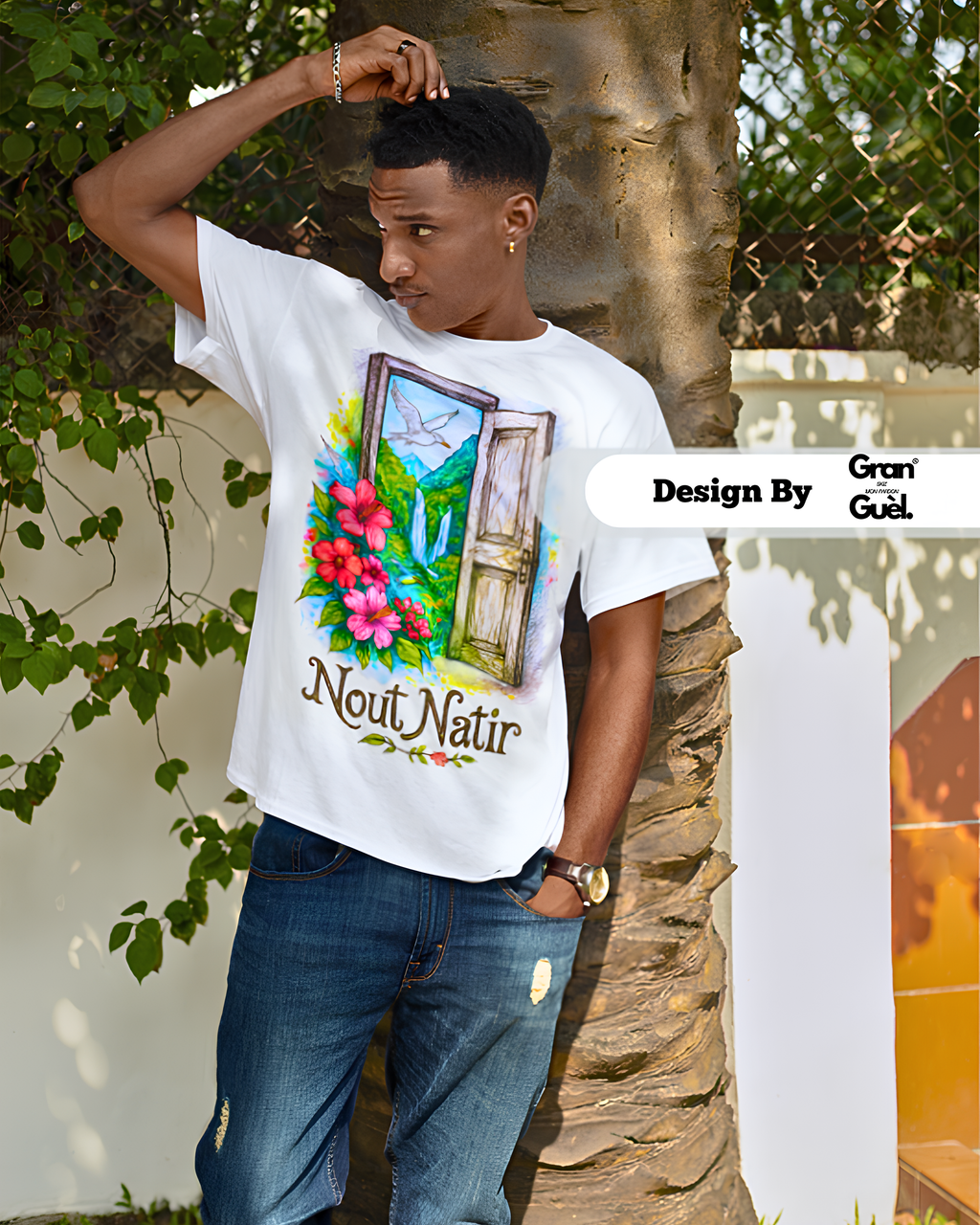 GG - 100%  La Réunion - T-Shirt unisexe - Imprimé "NOUT NATIR"