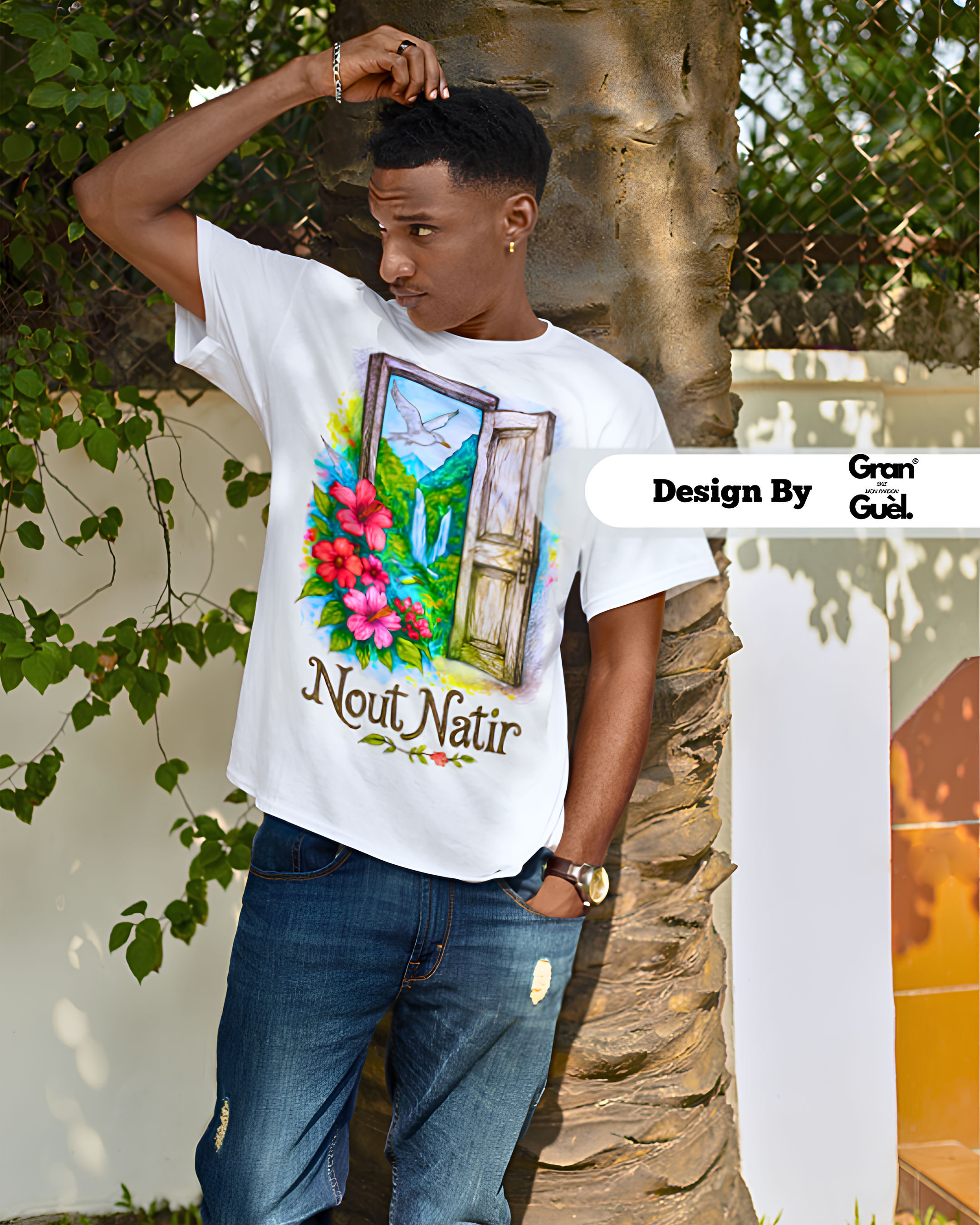GG - 100%  La Réunion - T-Shirt unisexe - Imprimé "NOUT NATIR"