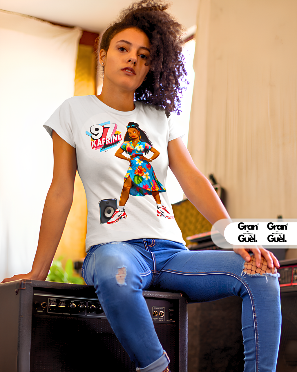 GG - 100%  La Réunion - T-Shirt unisexe - Imprimé "97KAFRINE"