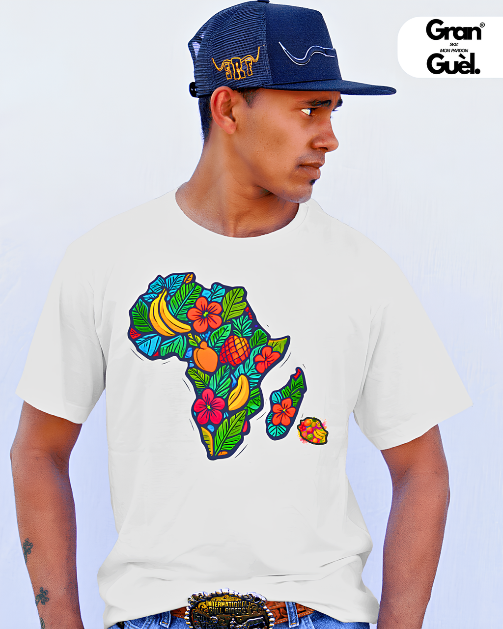 GG - 100%  La Réunion - T-Shirt unisexe - Imprimé "MASACAREIGNES"
