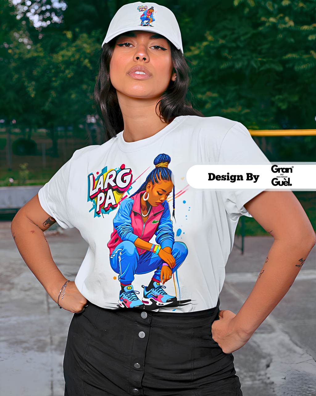 GG - ZÉNÈSS - T-Shirt unisexe - Imprimé "LARG PA"