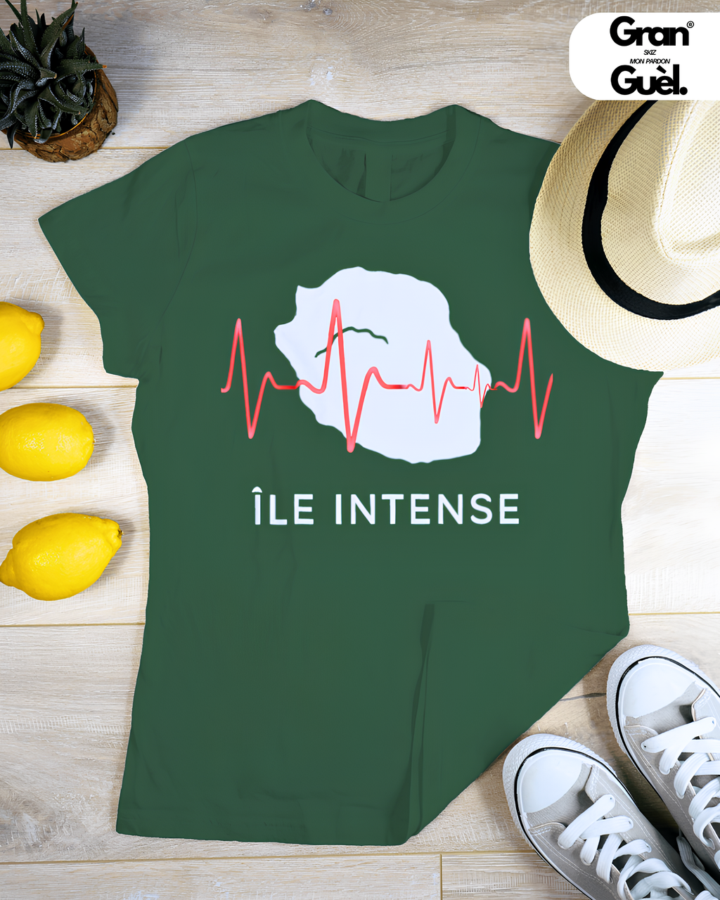 GRAN GUÈL - ENDÉMIK - T-Shirt Unisexe - Imprimé "ÎLE INTENSE"