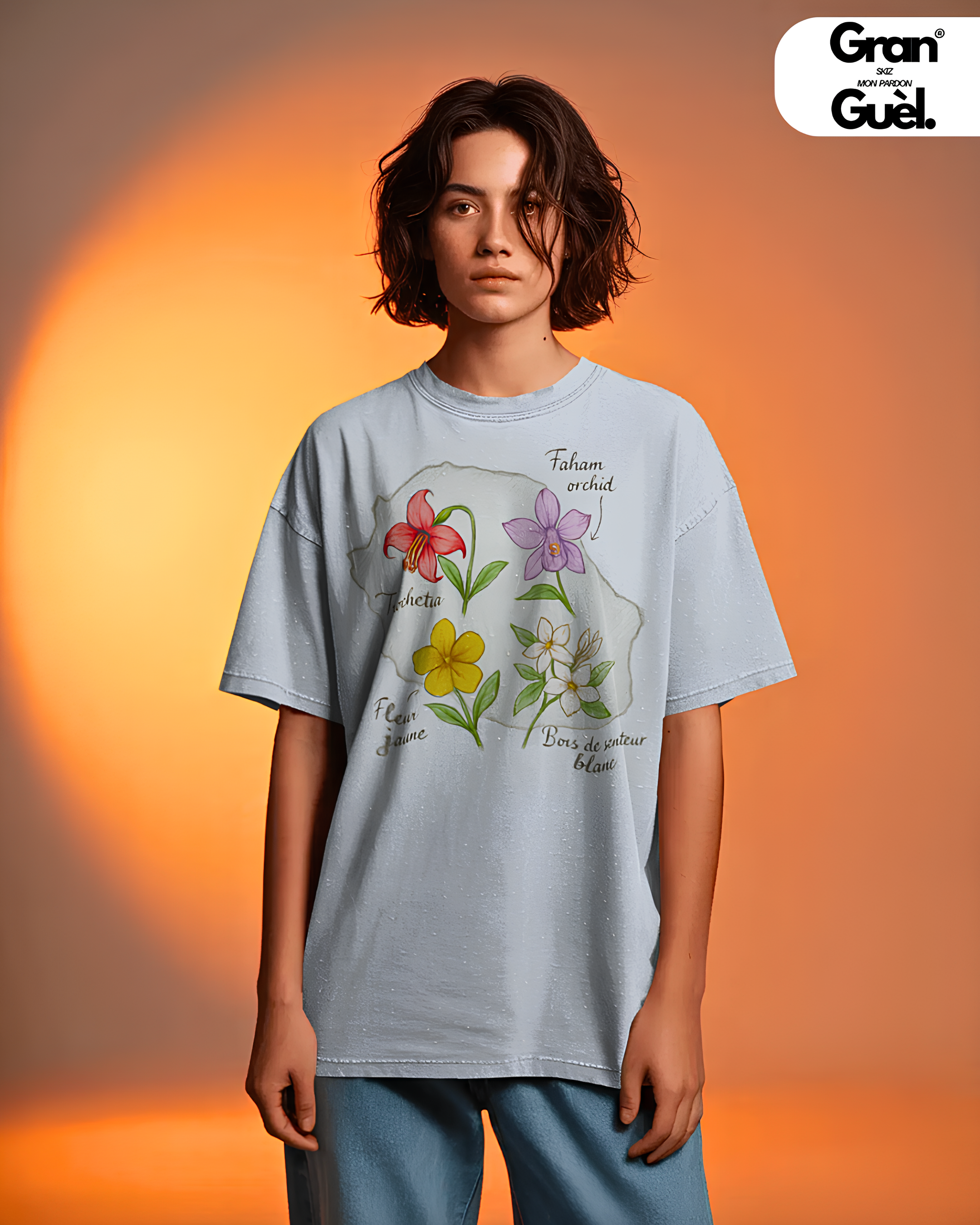 GRAN GUÈL - ENDÉMIK - T-Shirt Unisexe - Imprimé "FLEURS ENDÉMIK"