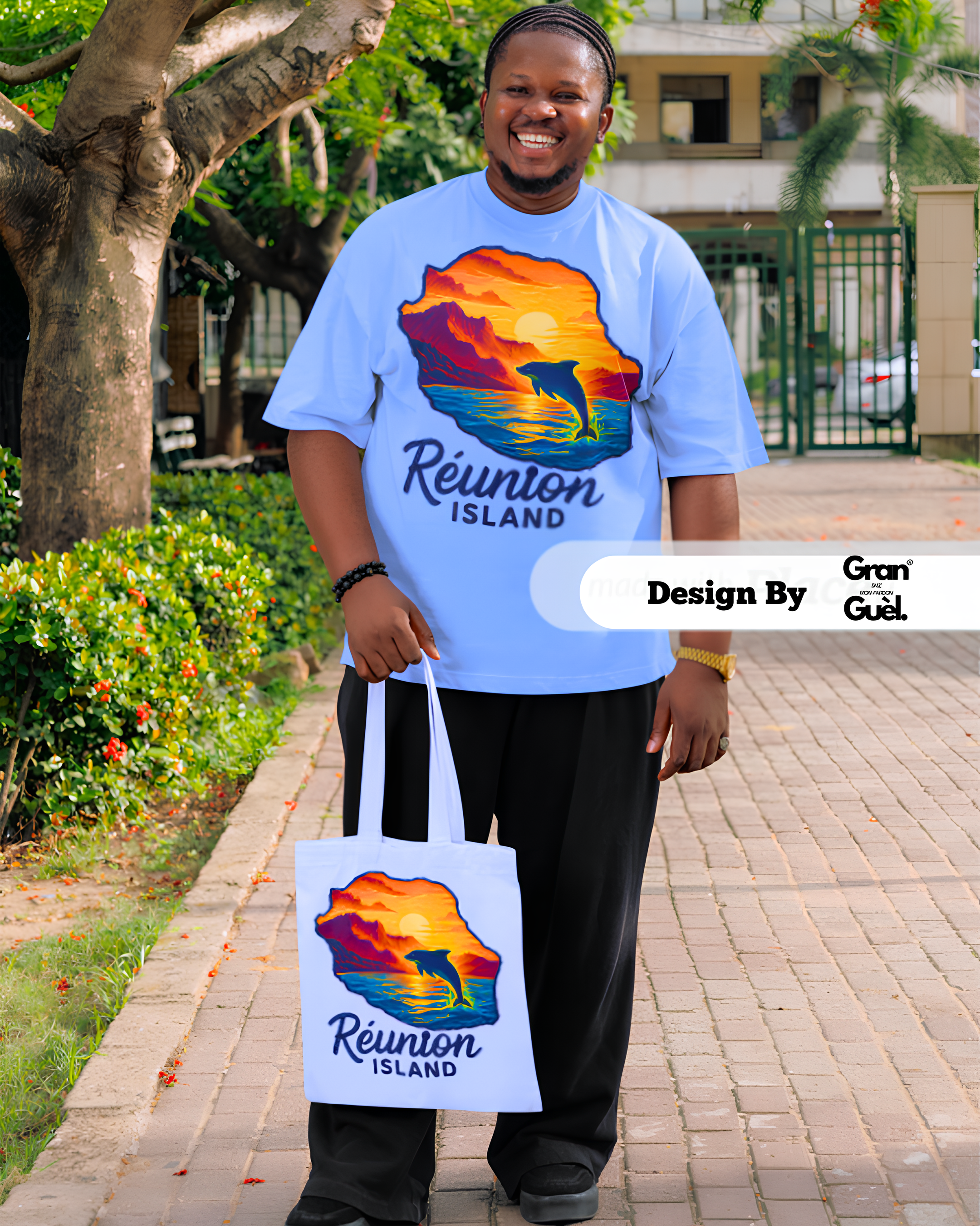 GRAN GUÈL - LUX ÉDITION - T-Shirt Unisexe - Imprimé "RÉUNION ISLAND (6)"