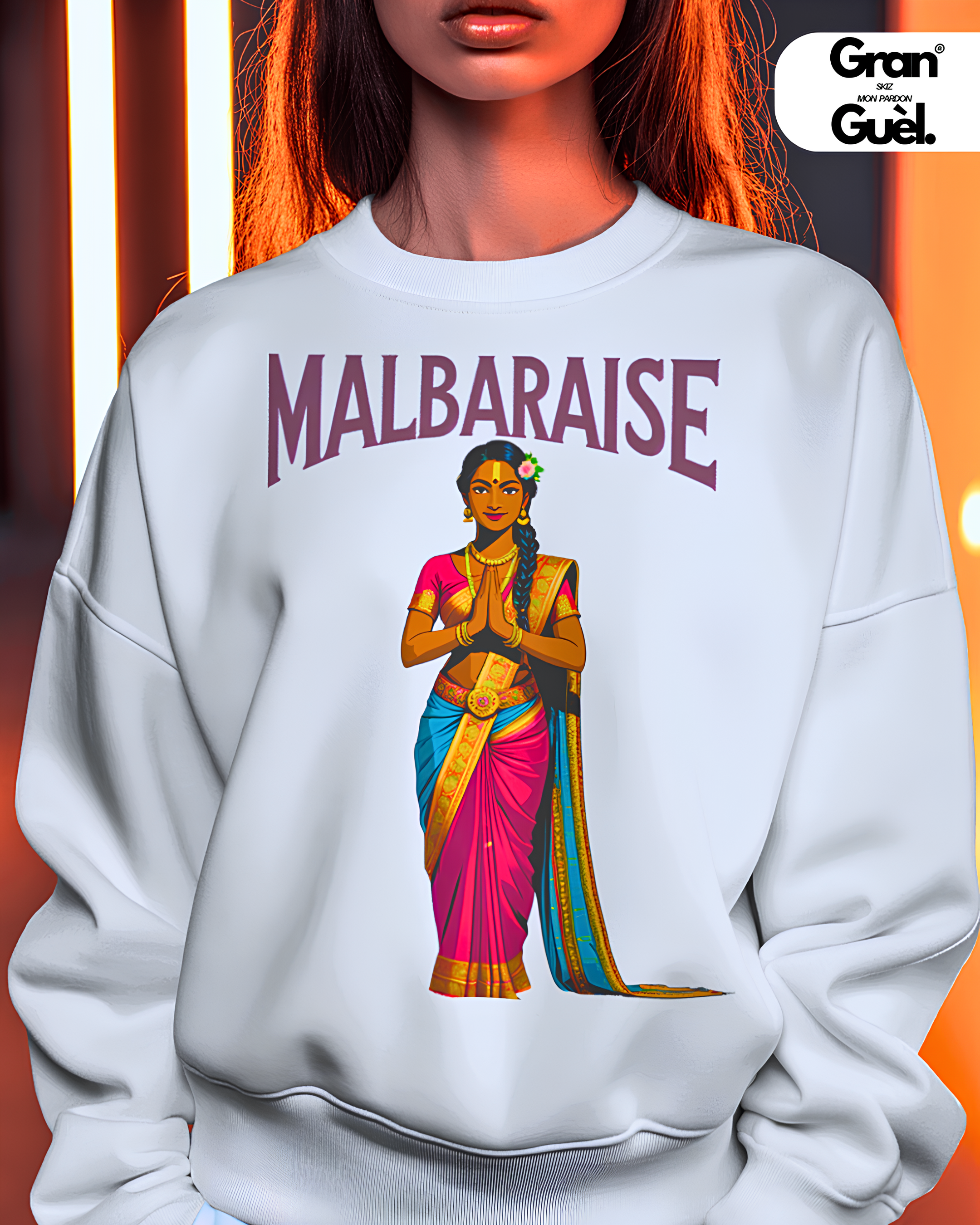 GG - 100%  MALBAR - Sweat à Capuche unisexe - Imprimé "MALBARAISE (3)"