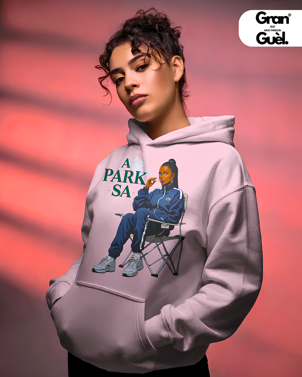 GG - 100%  La Réunion - Sweat à Capuche unisexe - Imprimé "A PARK SA"