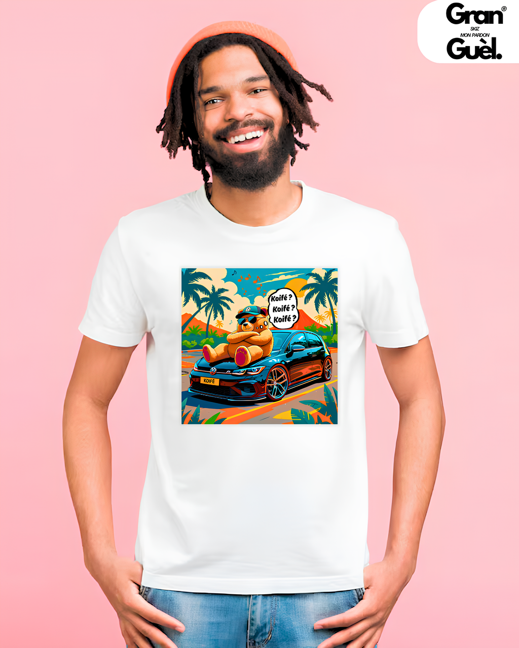 GG - 100%  La Réunion - T-Shirt unisexe - Imprimé "TEDDY KOIFÉ ?"