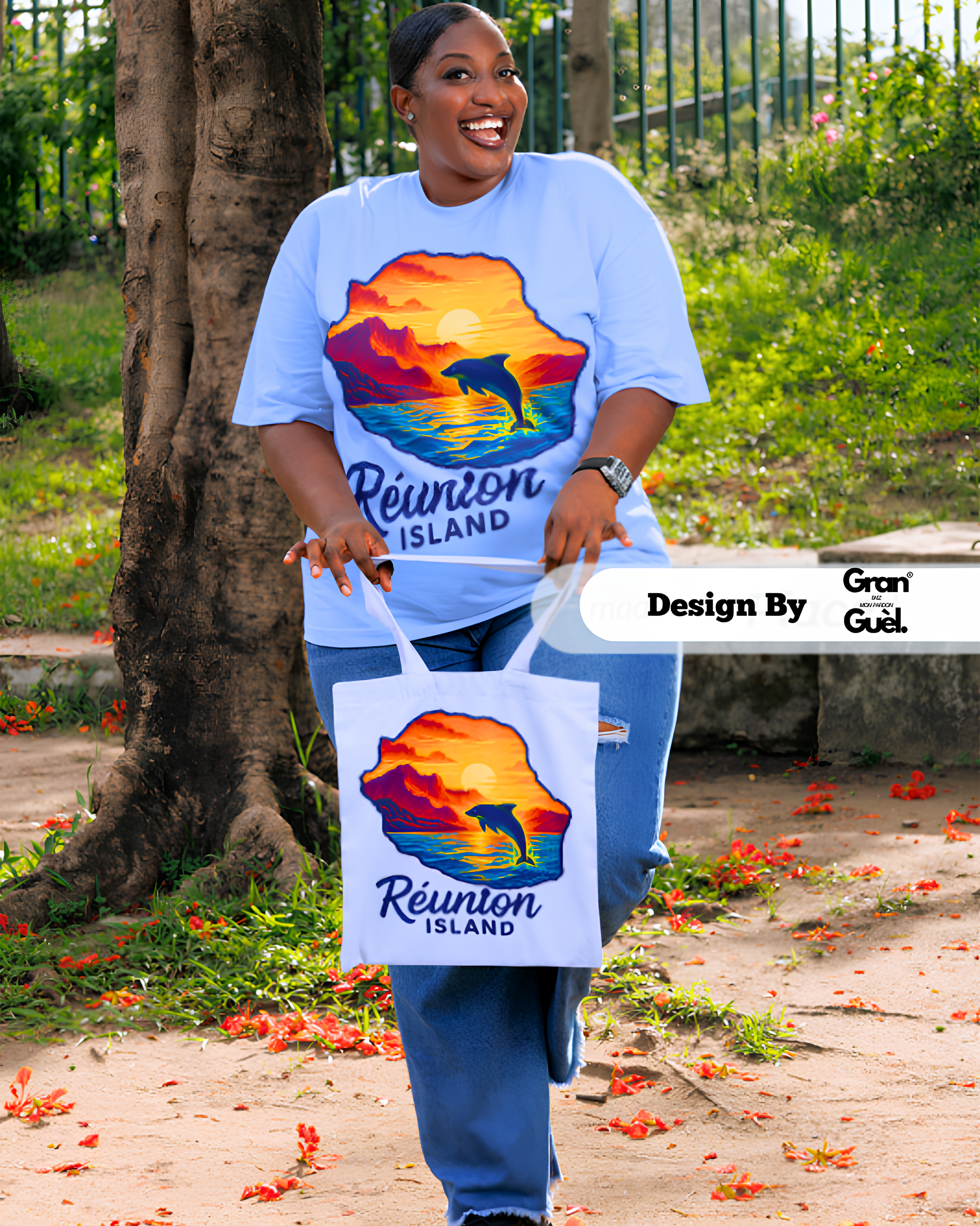 GRAN GUÈL - LUX ÉDITION - T-Shirt Unisexe - Imprimé "RÉUNION ISLAND (6)"