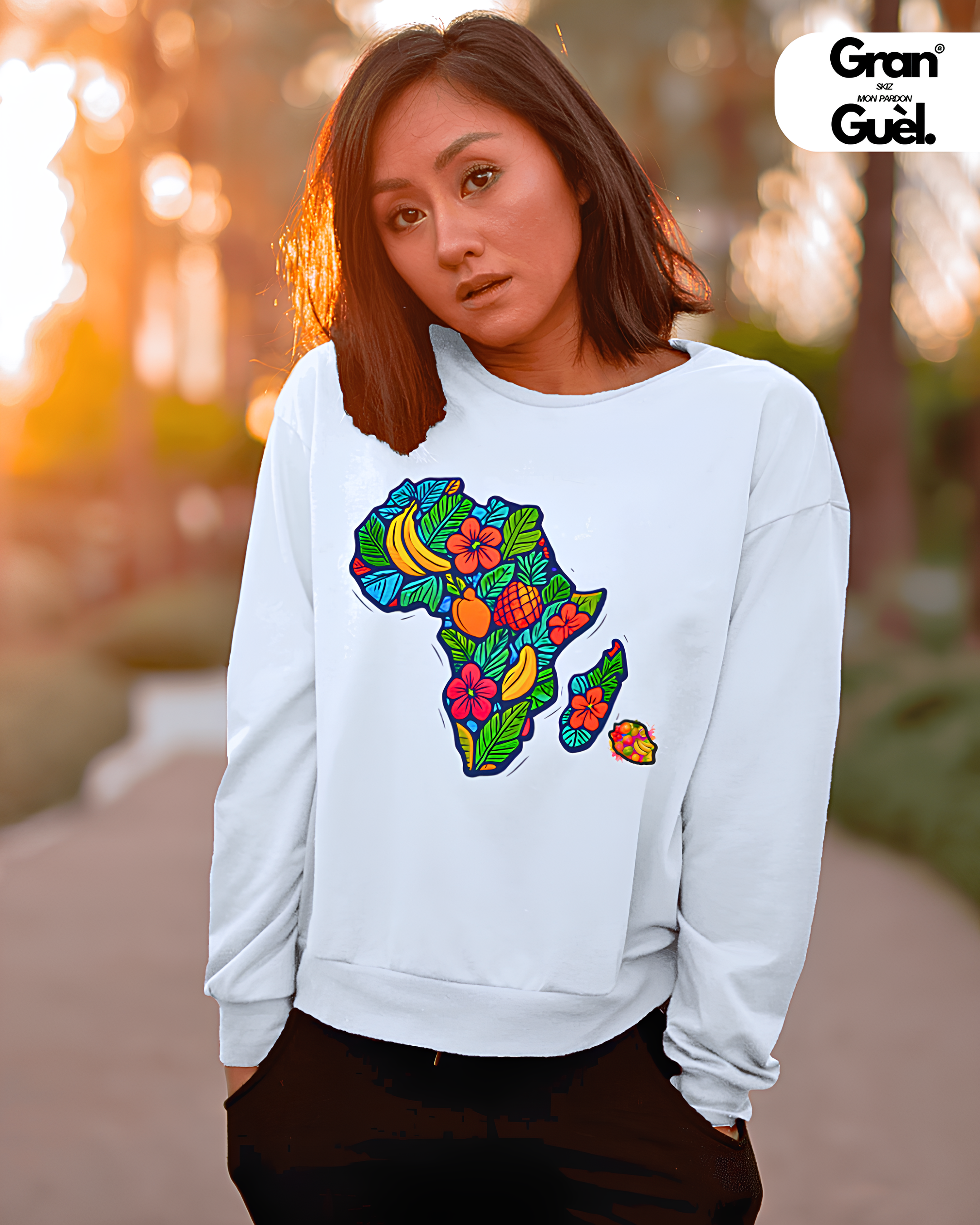 GG - 100%  La Réunion - Sweat unisexe - Imprimé "MASACAREIGNES"