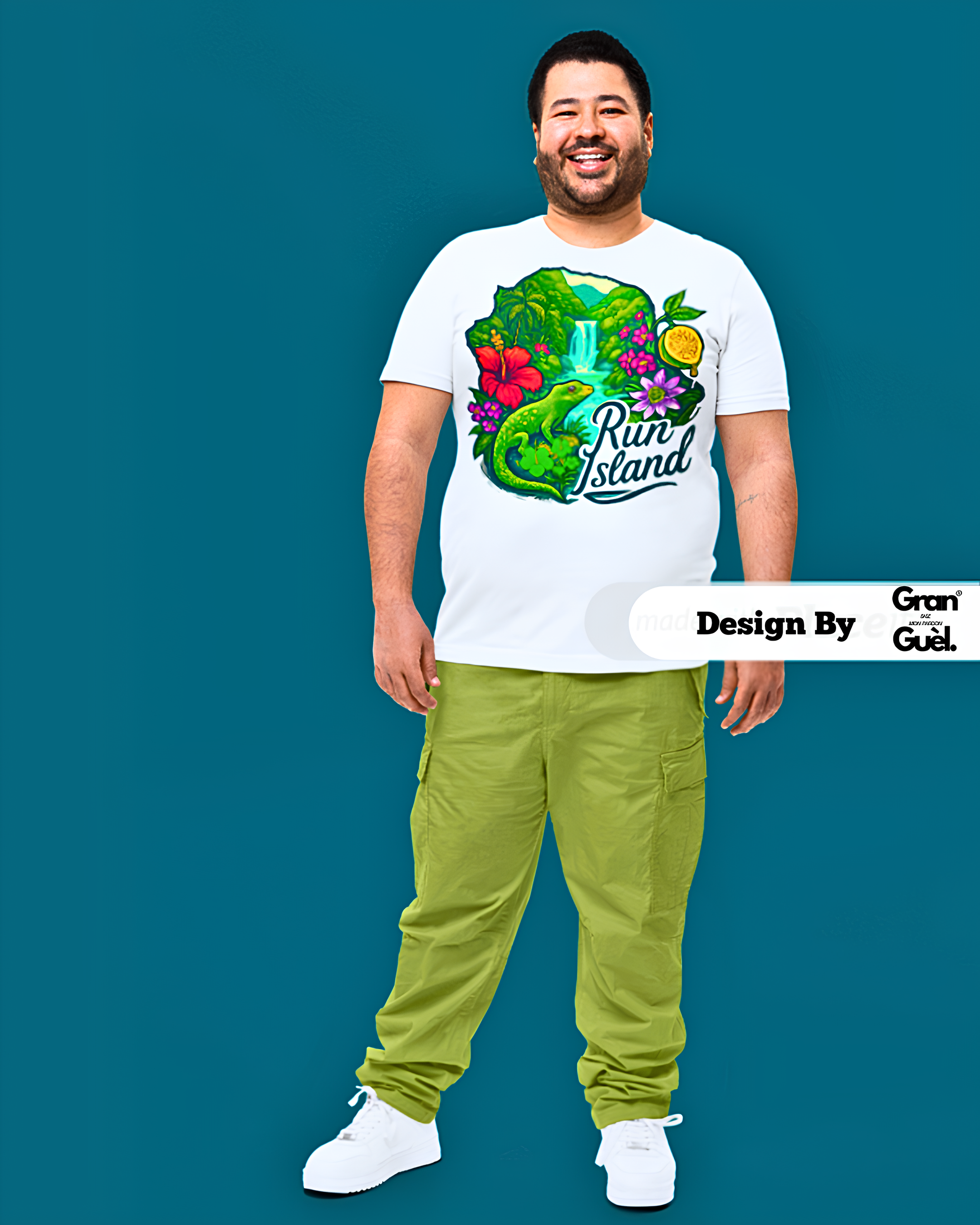 GRAN GUÈL - LUX ÉDITION - T-Shirt Unisexe - Imprimé "RUN ISLAND"