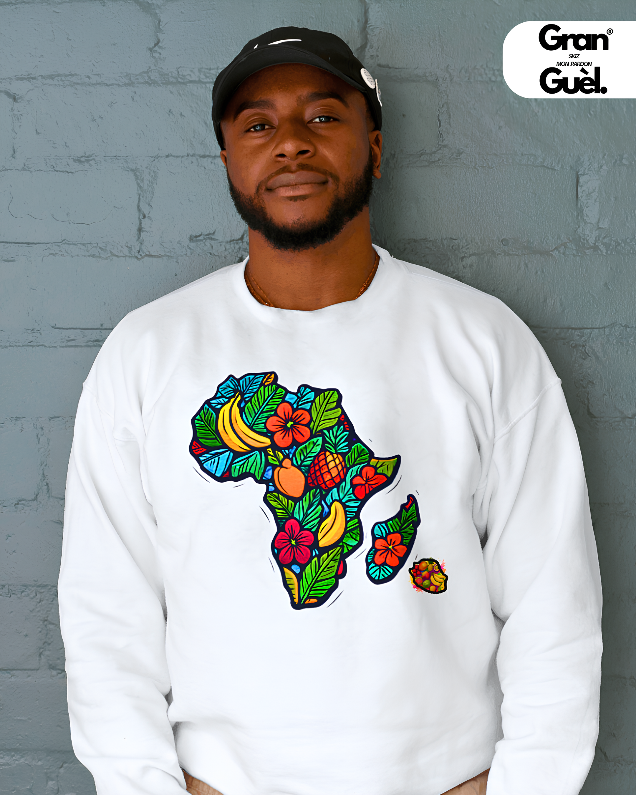 GG - 100%  La Réunion - Sweat unisexe - Imprimé "MASACAREIGNES"