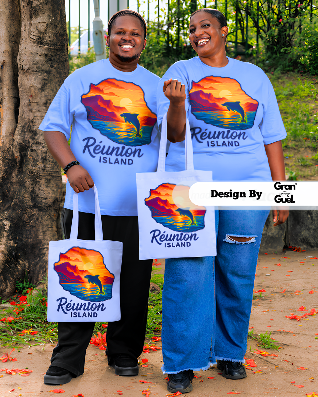 GRAN GUÈL - LUX ÉDITION - T-Shirt Unisexe - Imprimé "RÉUNION ISLAND (6)"