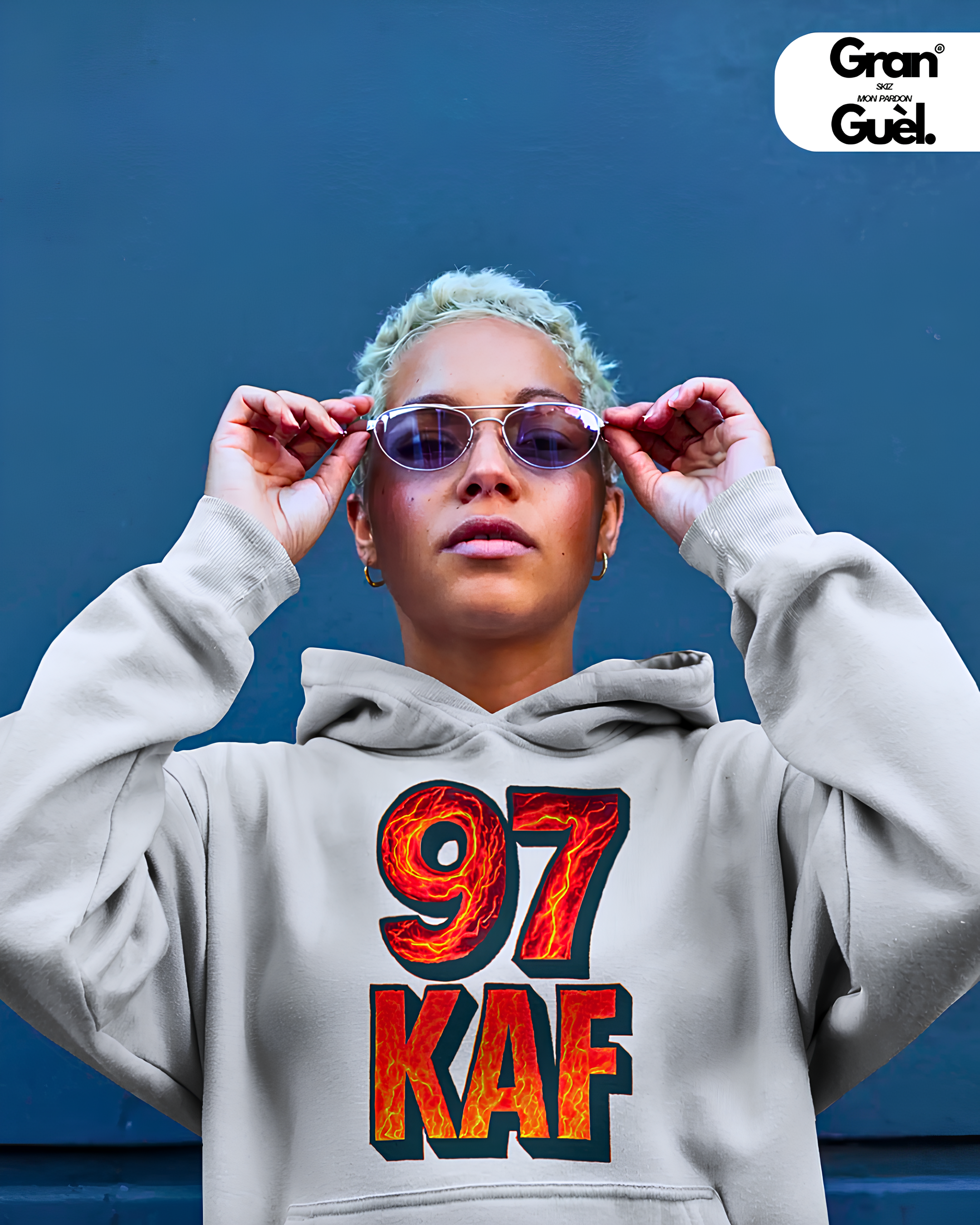 GG - 100%  La Réunion - Sweat à Capuche unisexe - Imprimé "97KAF (3)"