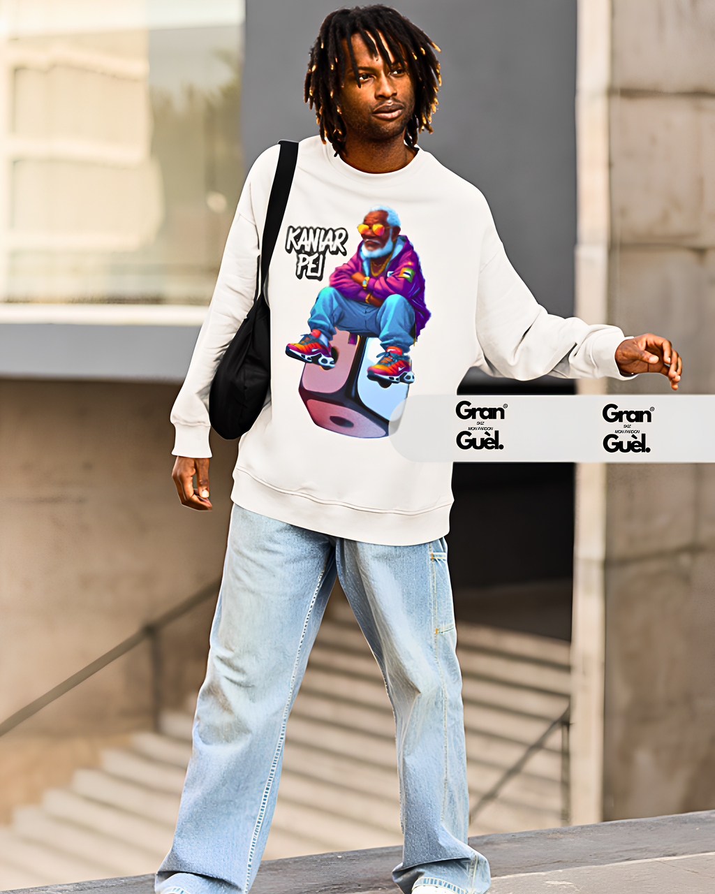 GG - 100%  La Réunion - Sweat unisexe - Imprimé "KANIAR PÉI"