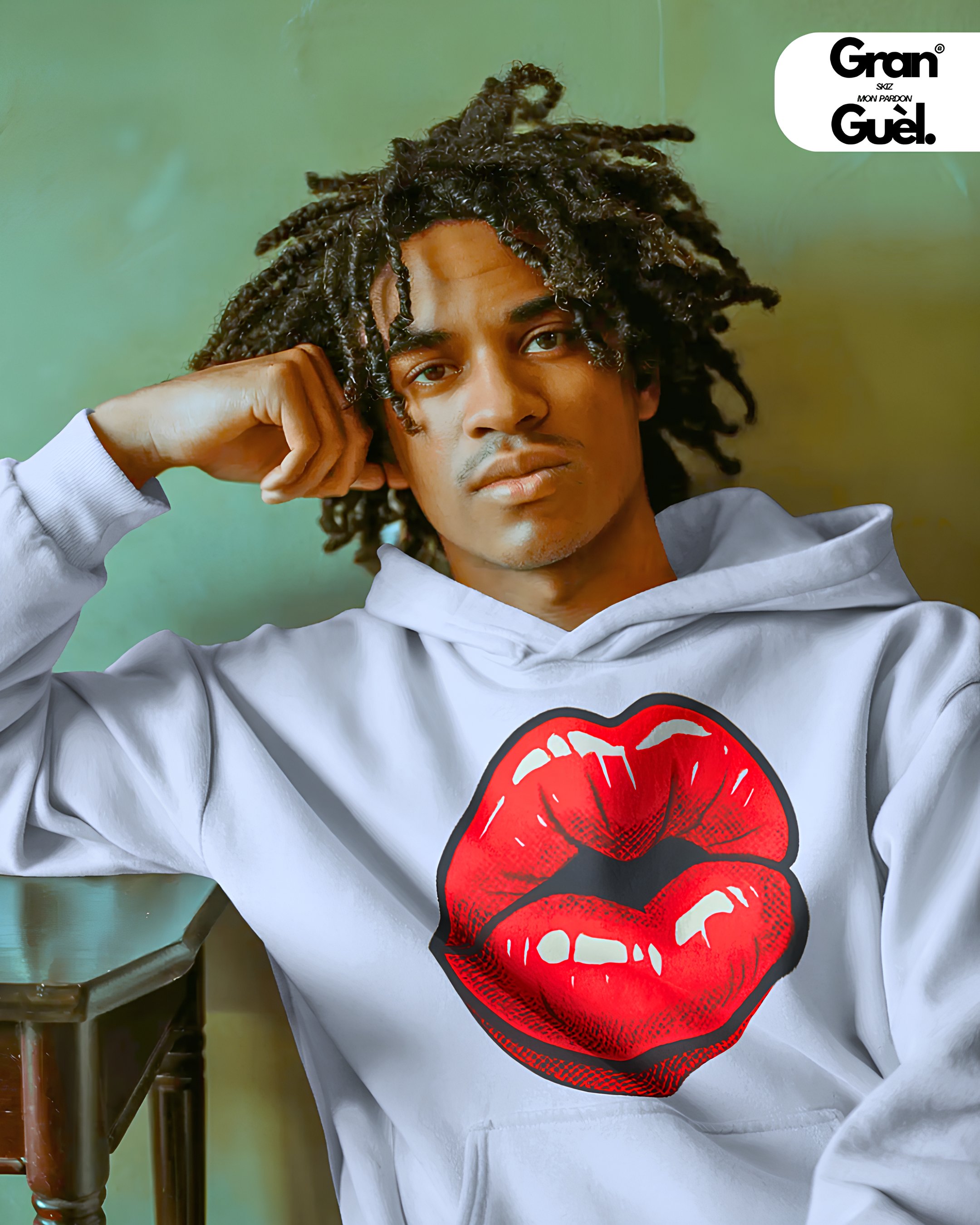 GG - 100%  La Réunion - Sweat à Capuché unisexe - Imprimé " GRO PIOUK "