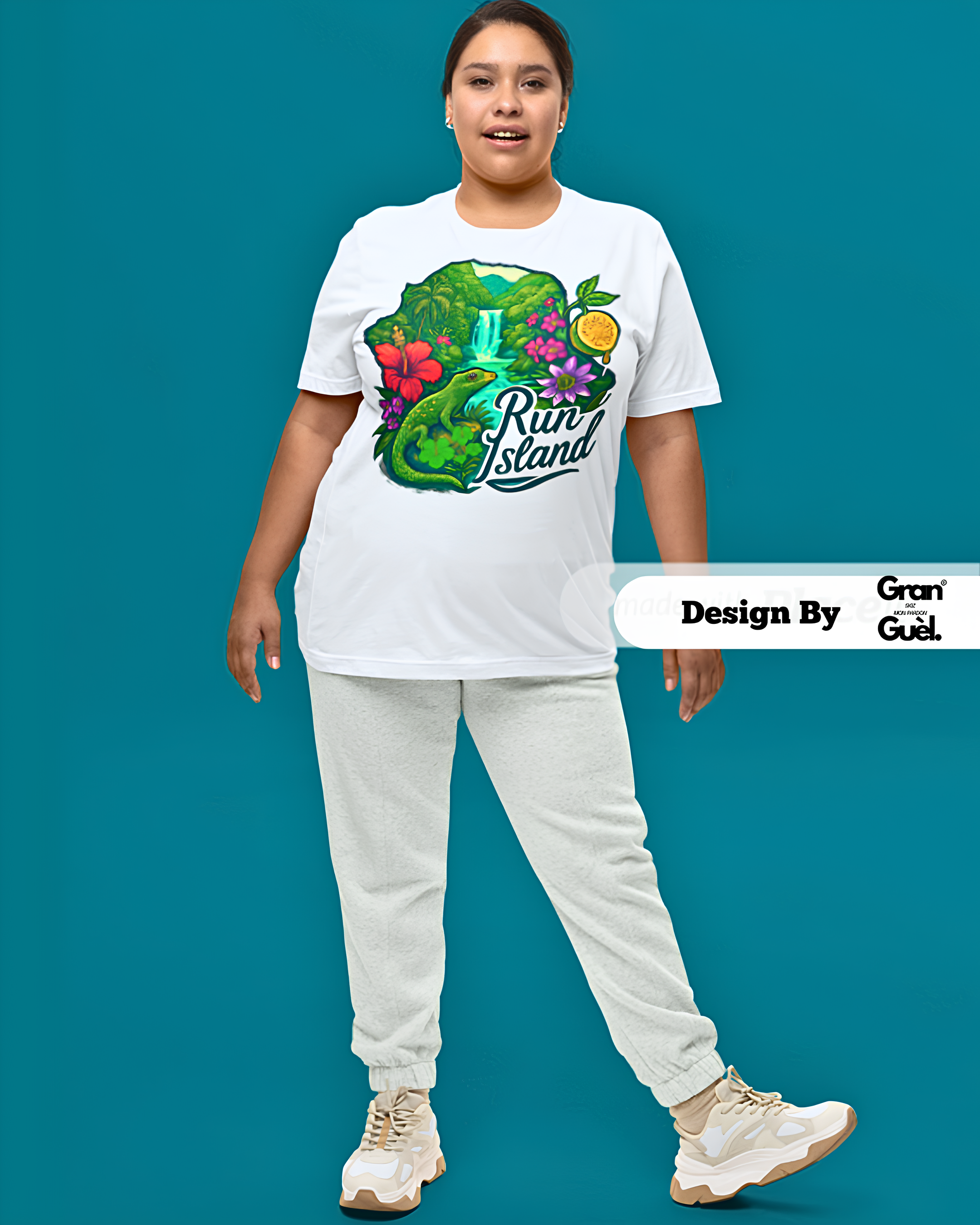 GRAN GUÈL - LUX ÉDITION - T-Shirt Unisexe - Imprimé "RUN ISLAND"