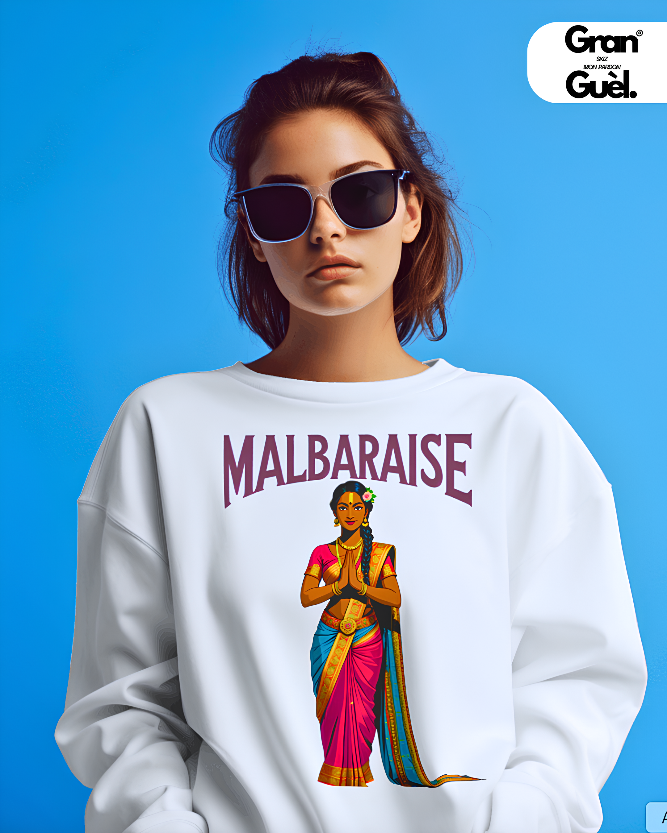 GG - 100%  MALBAR - Sweat à Capuche unisexe - Imprimé "MALBARAISE (3)"
