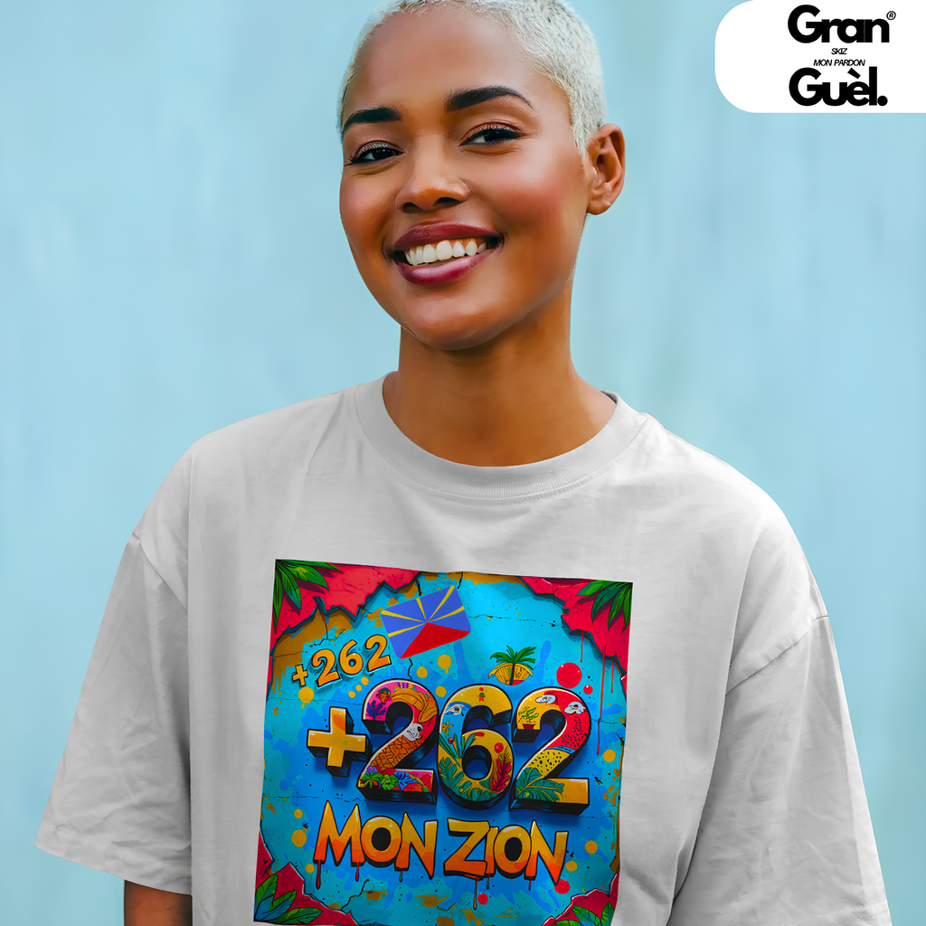 GG - 100% KRÉOL - T-Shirt unisexe - Imprimé "+262 MON ZION"
