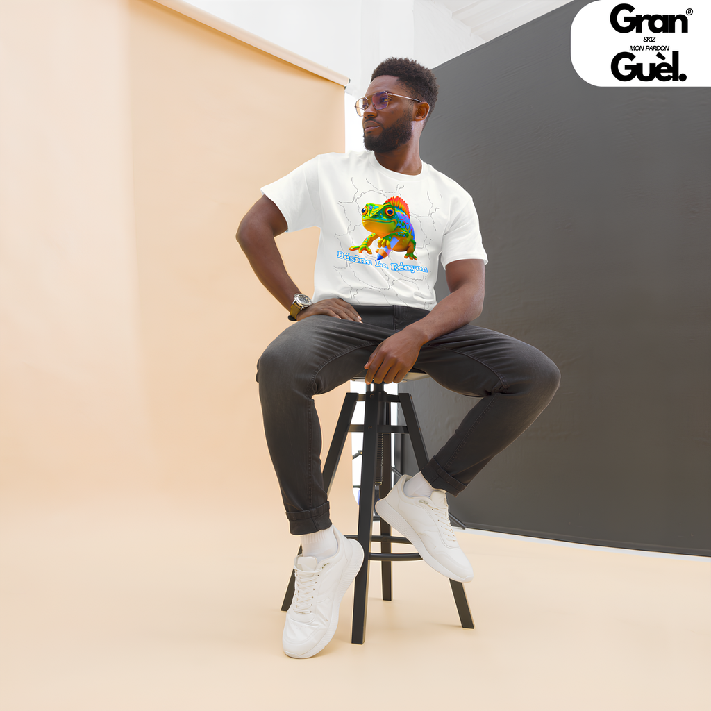 GG - 100%  La Réunion - T-Shirt unisexe - Imprimé "DÉSINE LA RÉNYON"