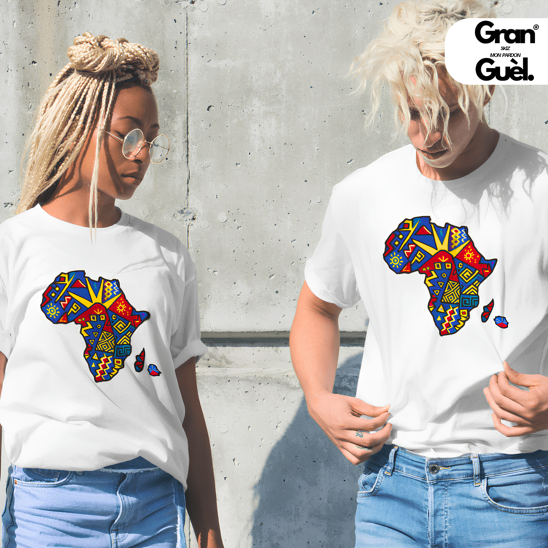 GG - 100%  La Réunion - T-Shirt unisexe - Imprimé "AFRICA"
