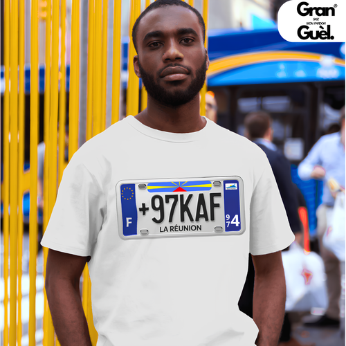 GG - 100%  La Réunion - T-Shirt unisexe - Imprimé "+97KAF"