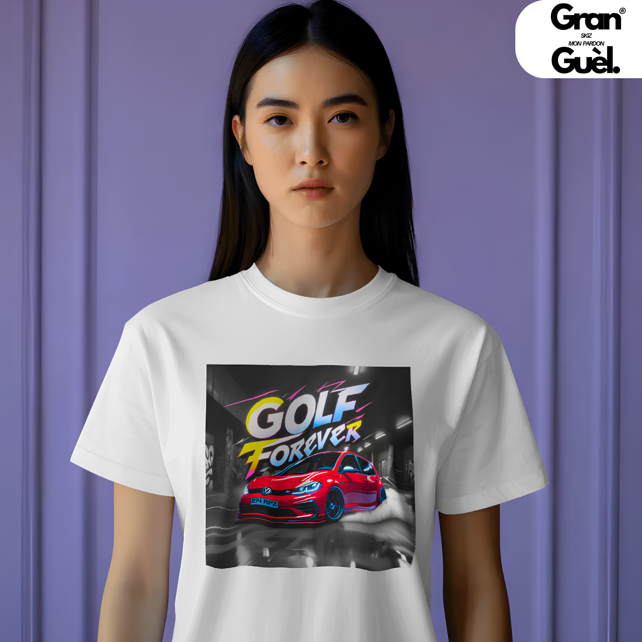 GG - LOTO ADDICT 974 - T-Shirt unisexe - Imprimé "GOLF FOREVER"