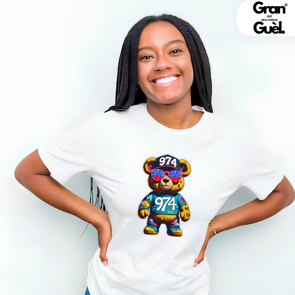 GG - 100%  La Réunion - T-Shirt unisexe - Imprimé "TEDDY (Street)"