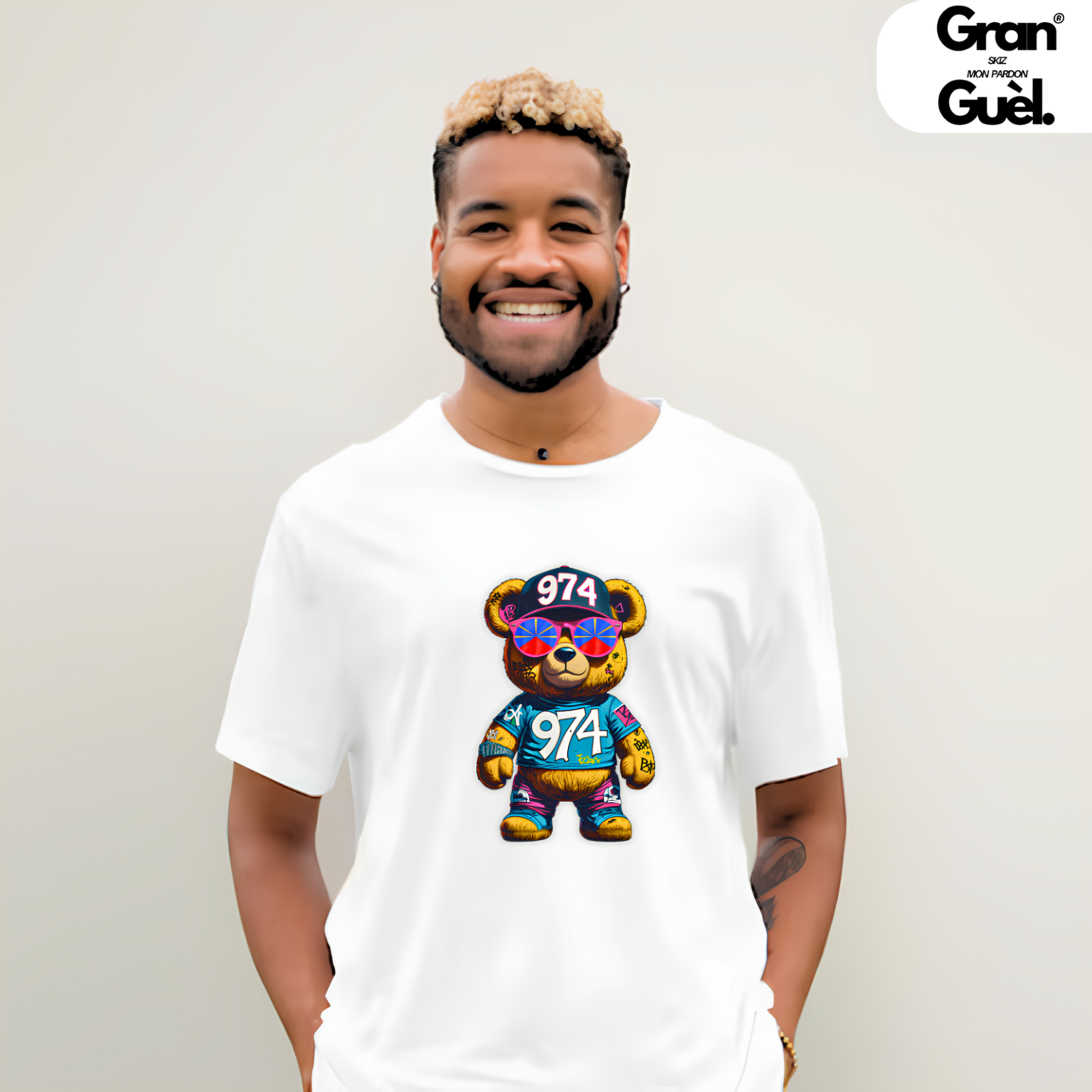 GG - 100%  La Réunion - T-Shirt unisexe - Imprimé "TEDDY (Street)"