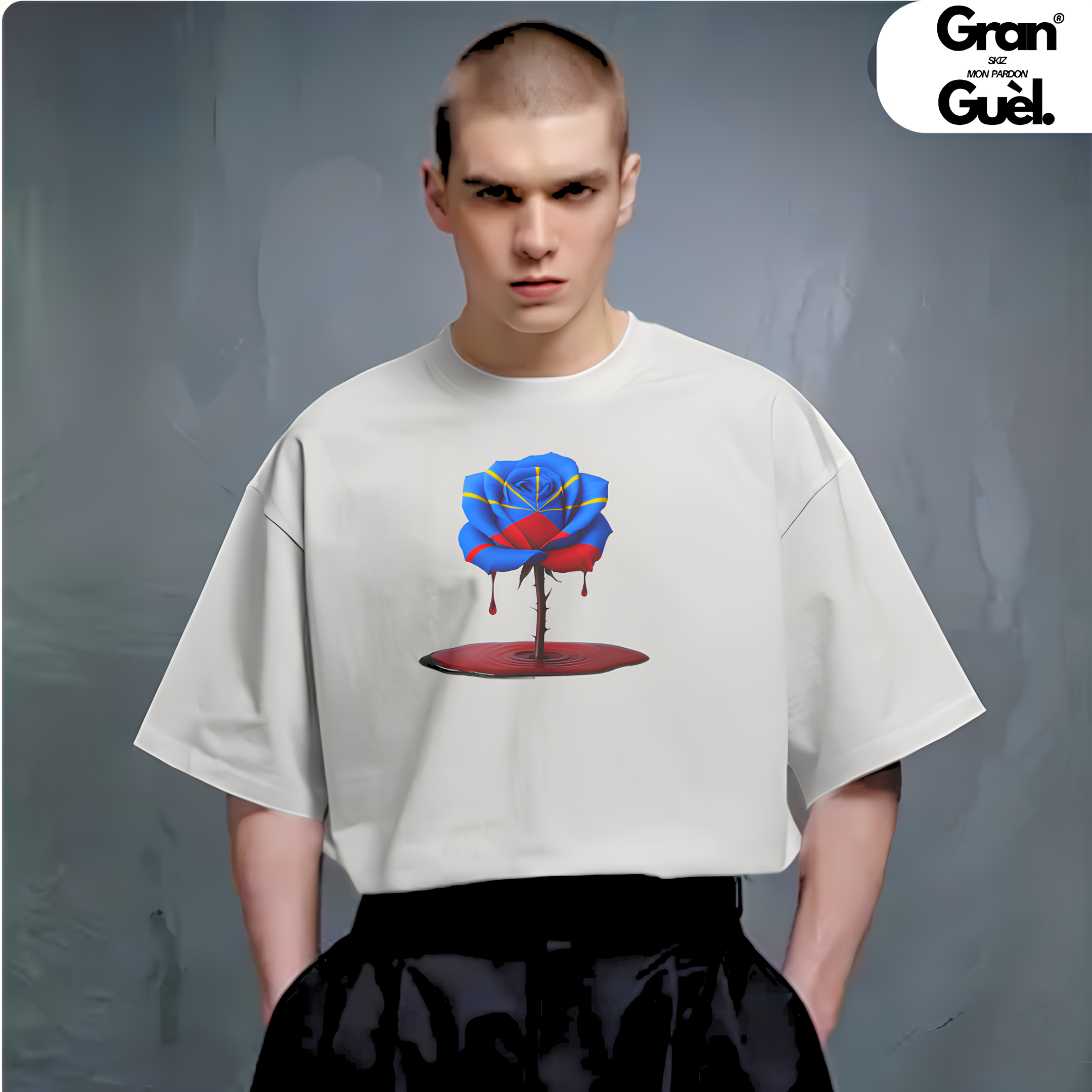 GG - 100%  La Réunion - T-Shirt unisexe - Imprimé "ROSE 974"