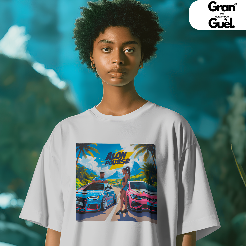 GG - LOTO ADDICT 974 - T-Shirt unisexe - Imprimé "ALON POUSSÉ"