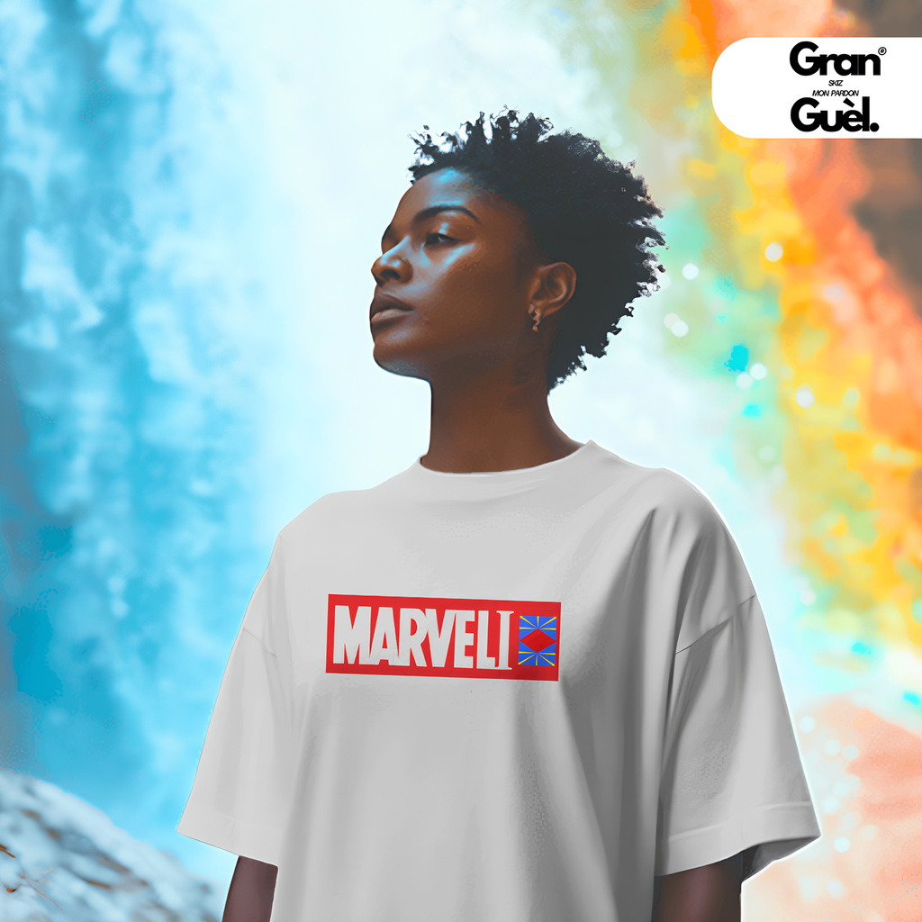 GG - KREOL FUN - T-Shirt unisexe - Imprimé "MARVELI"